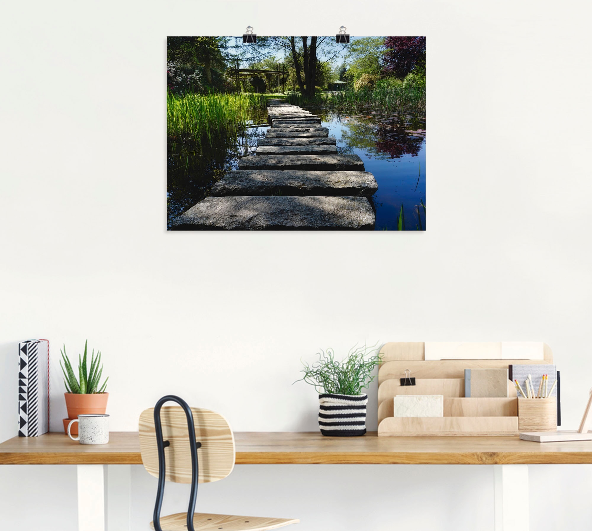 Artland Wandbild »Weg am Teich«, Gewässer, (1 St.), als Leinwandbild, Poster, Wandaufkleber in verschied. Größen