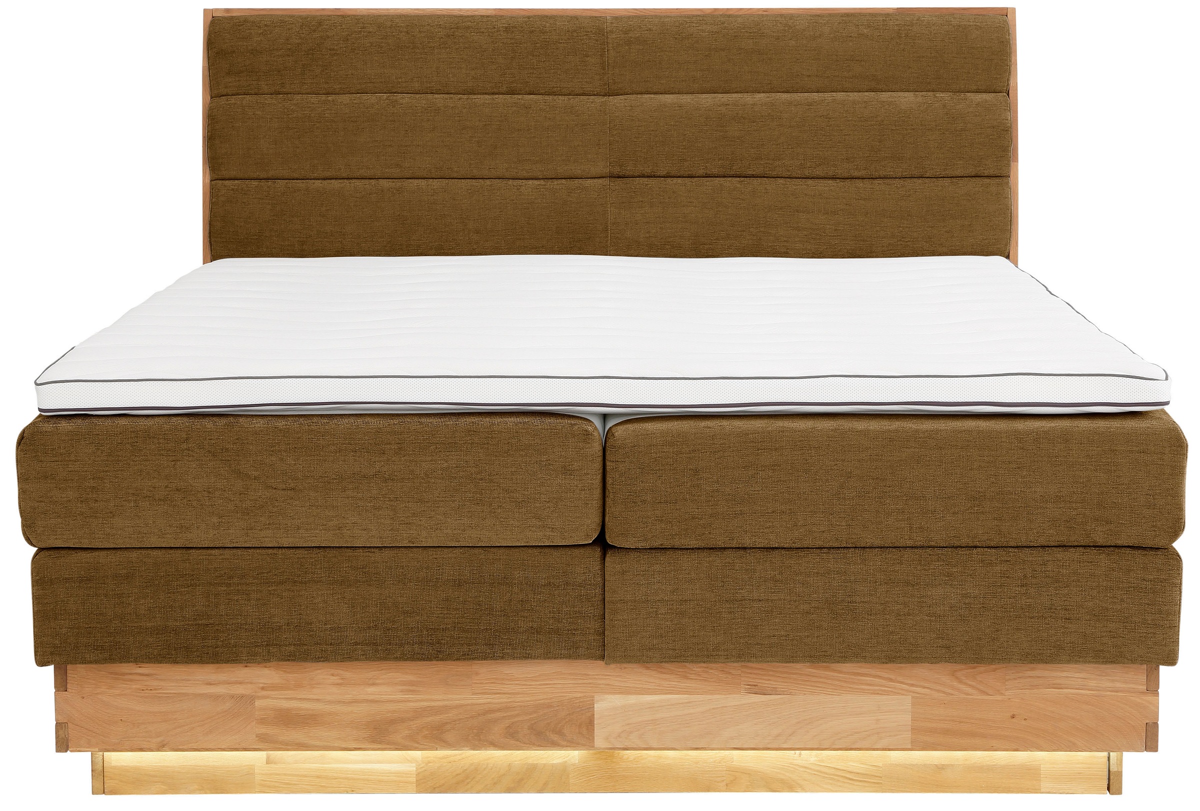 OTTO products Boxspringbett, LED-Beleuchtung, mit zertifizierten, recycelten Bezugsstoffen