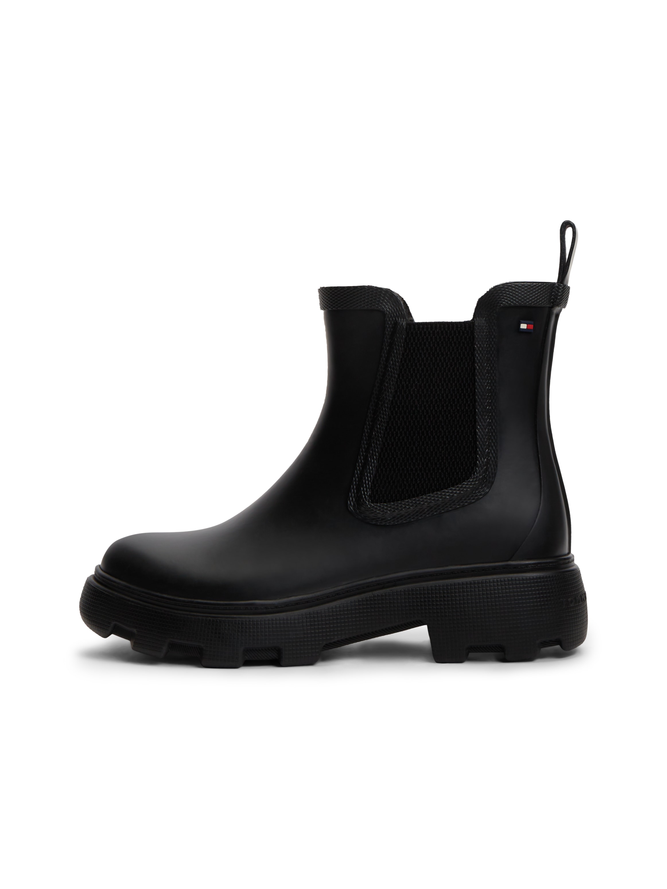 Tommy Hilfiger Chelseaboots »RUBBER FLAG CLEATED RAINBOOT«  Stiefelette, Rainboots mit beidseitigem Stretcheinsatz