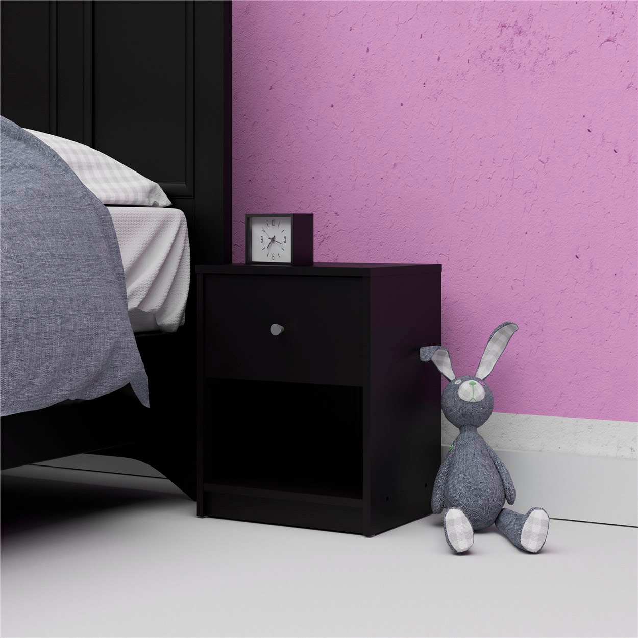 Home affaire Nachtkommode »May, Nachttisch, Nachtschrank, Beistelltisch,«, mit 1 Schublade und einem offenen Fach, Breite 38 cm, Höhe 48 cm