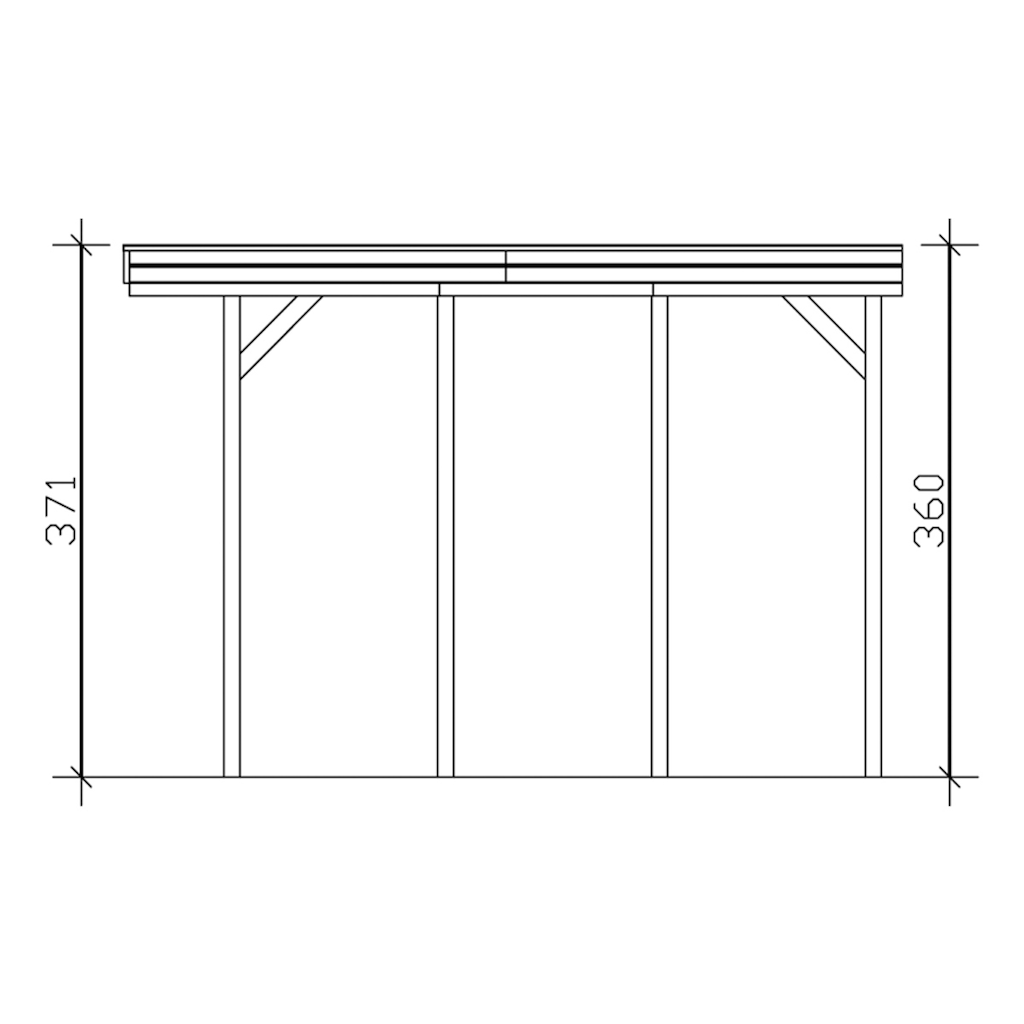 Skanholz Einzelcarport »Friesland«, Holz, 355 cm, grün