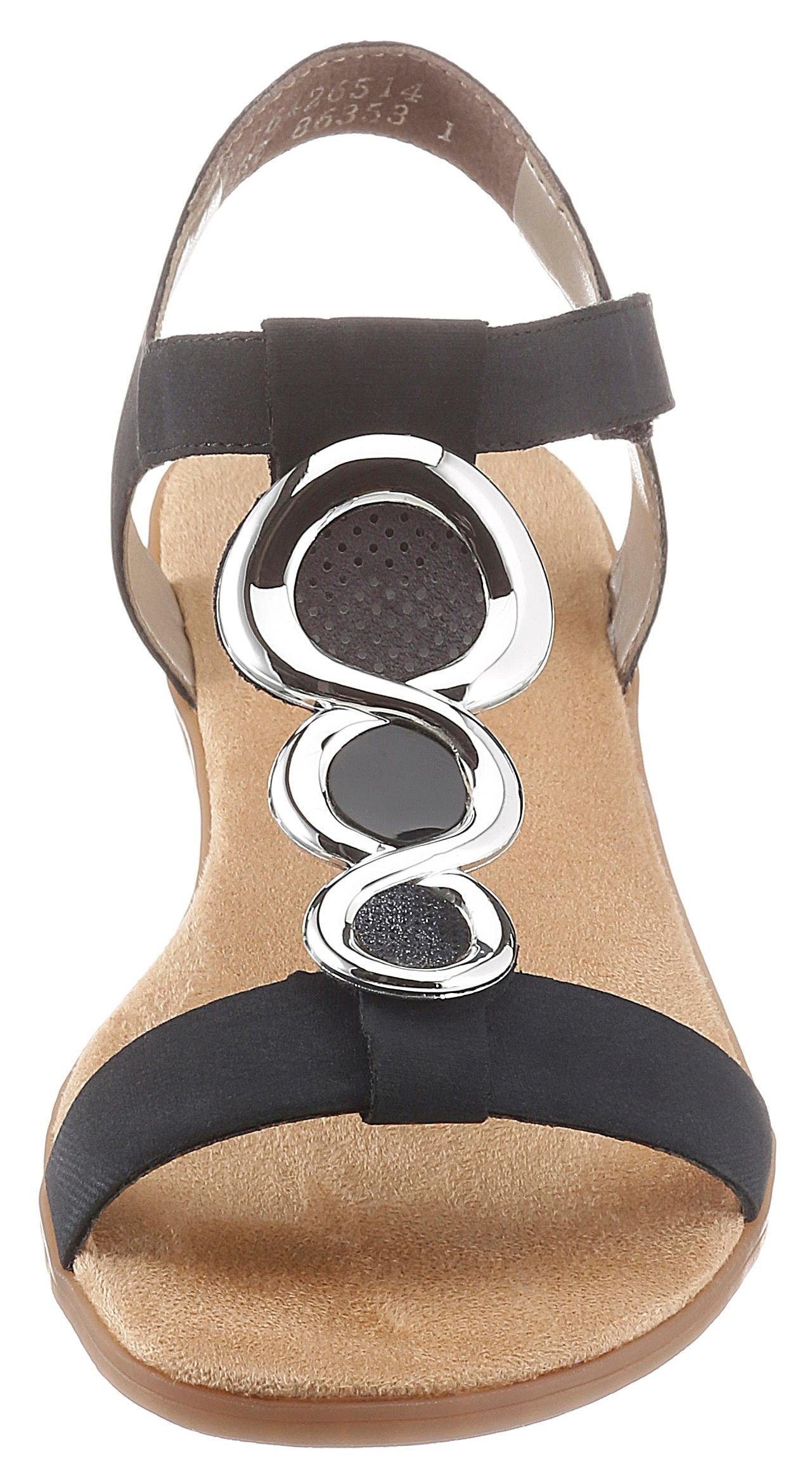 Rieker Riemchensandale  , Sommerschuh, Sandalette, Blockabsatz, mit Klettverschluss-Riegel