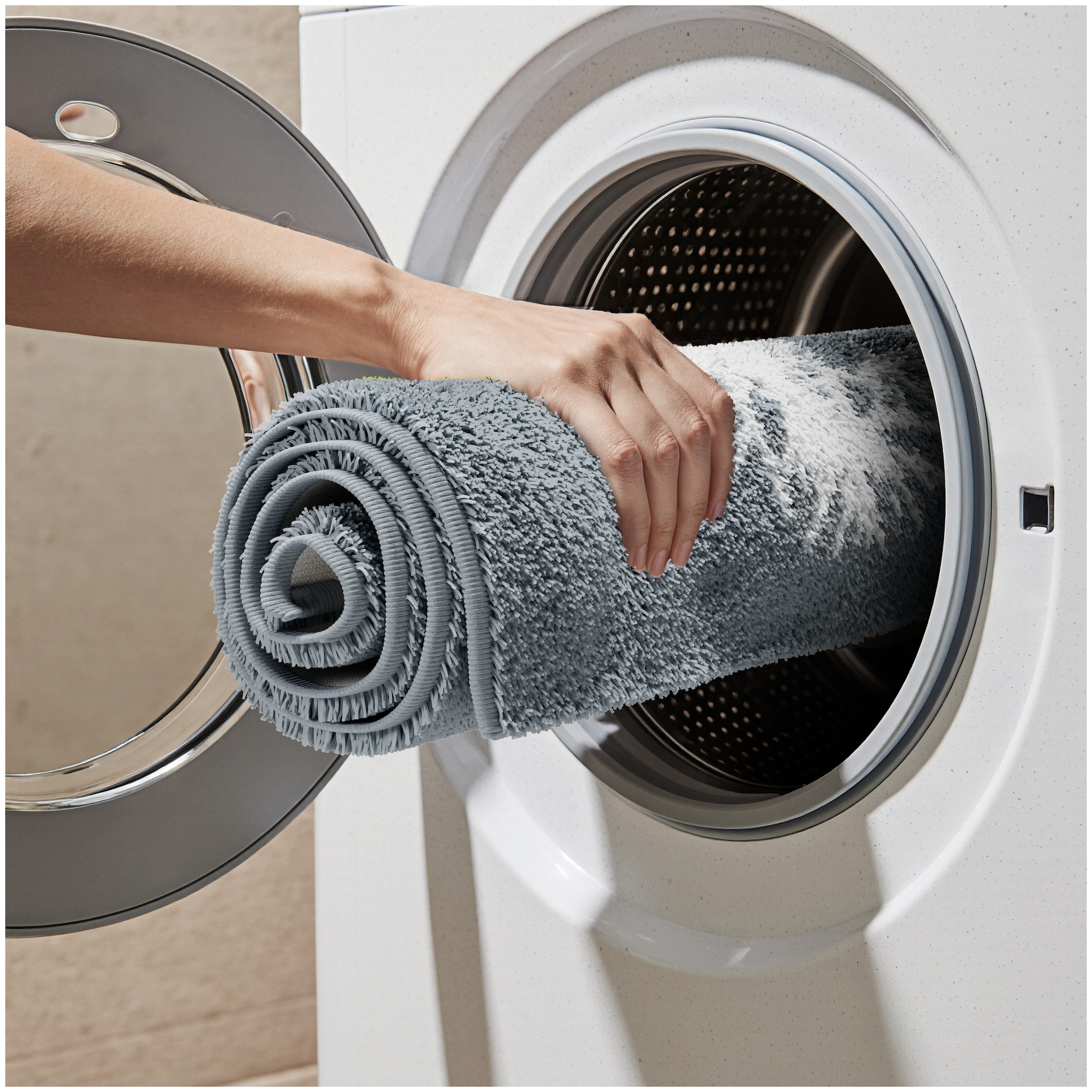 Grund Badematte »Pusteblume, Badvorleger, Badezimmer Teppich, sehr weich« Höhe 20 mm rutschhemmend beschichtet fußbodenheizungsgeeignet | schnell trocknend weiche Haptik, auch als 2-teiliges Set erhältlich, Made in Europe