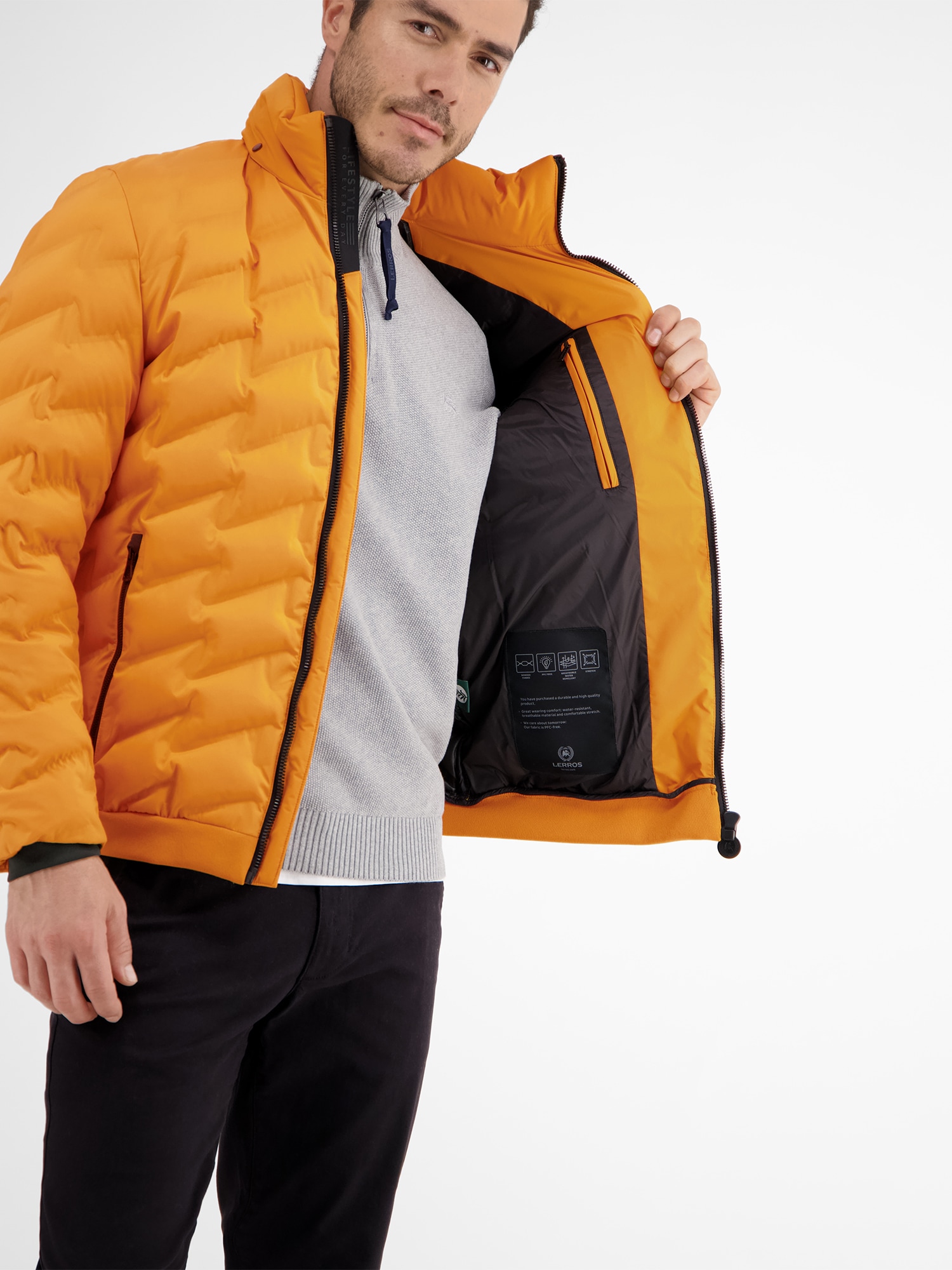 LERROS Outdoorjacke »LERROS Sportive Funktions-Steppjacke für Herren«, mit Kapuze, Wasser- und windabweisend