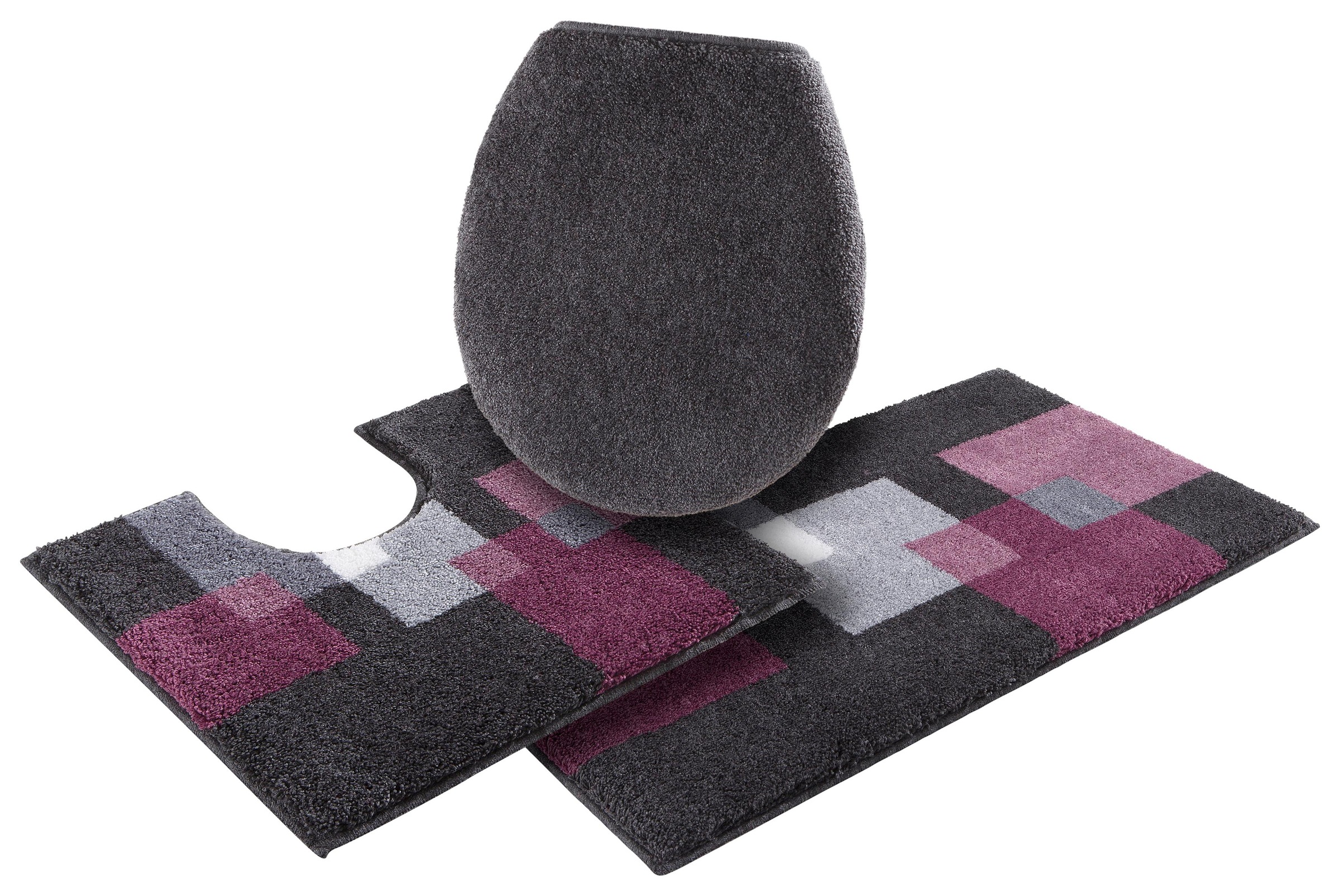 Grund Badematte »Paxos«, rutschhemmend beschichtet, strapazierfähig-fußbodenheizungsgeeignet, geometrisches Design, modern, flauschig, softer Flor, Made in Europe