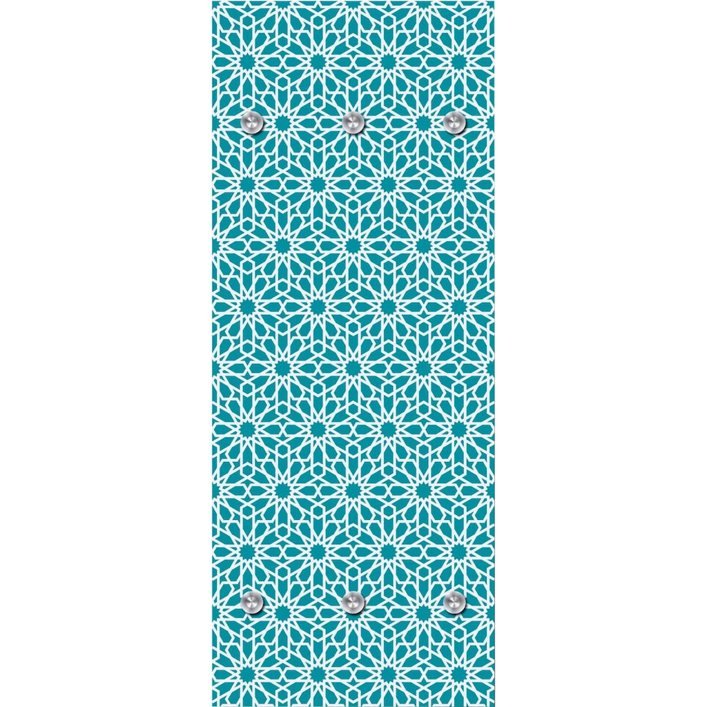 queence Garderobenleiste »Blumenmuster«, mit 6 Haken, 50 x 120 cm