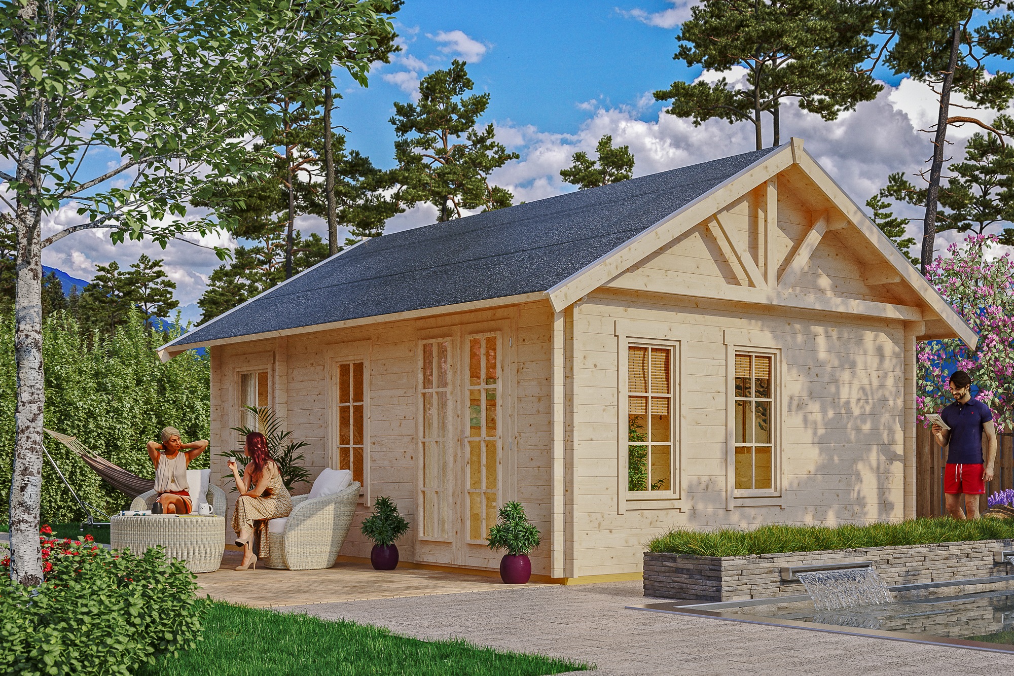 Skanholz Gartenhaus »Toronto 2«, mit Lattung