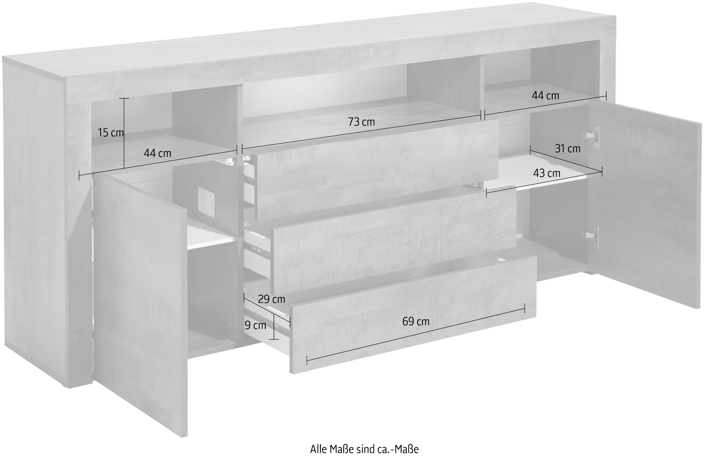 borchardt Möbel Sideboard »Santa Fe«, 166 cm Breite Raten kaufen auf