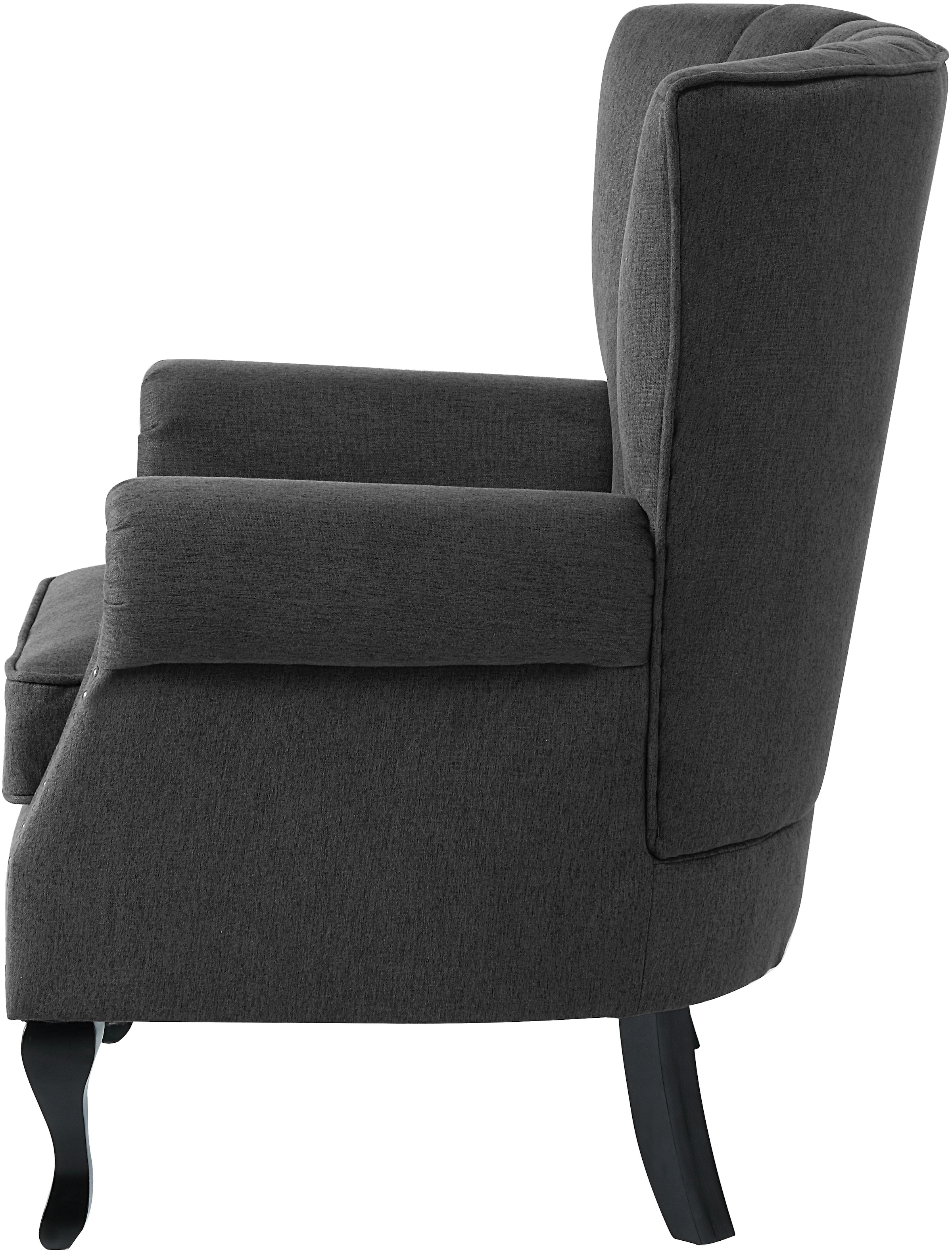 ATLANTIC home collection Sessel »TONI«, modern mit Nieten und hoher Rückenlehne