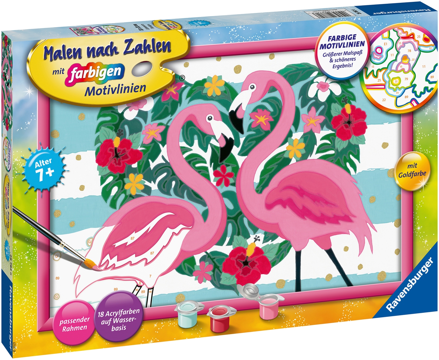 Ravensburger Malen nach Zahlen »Liebenswerte Flamingos«, Made in Europe