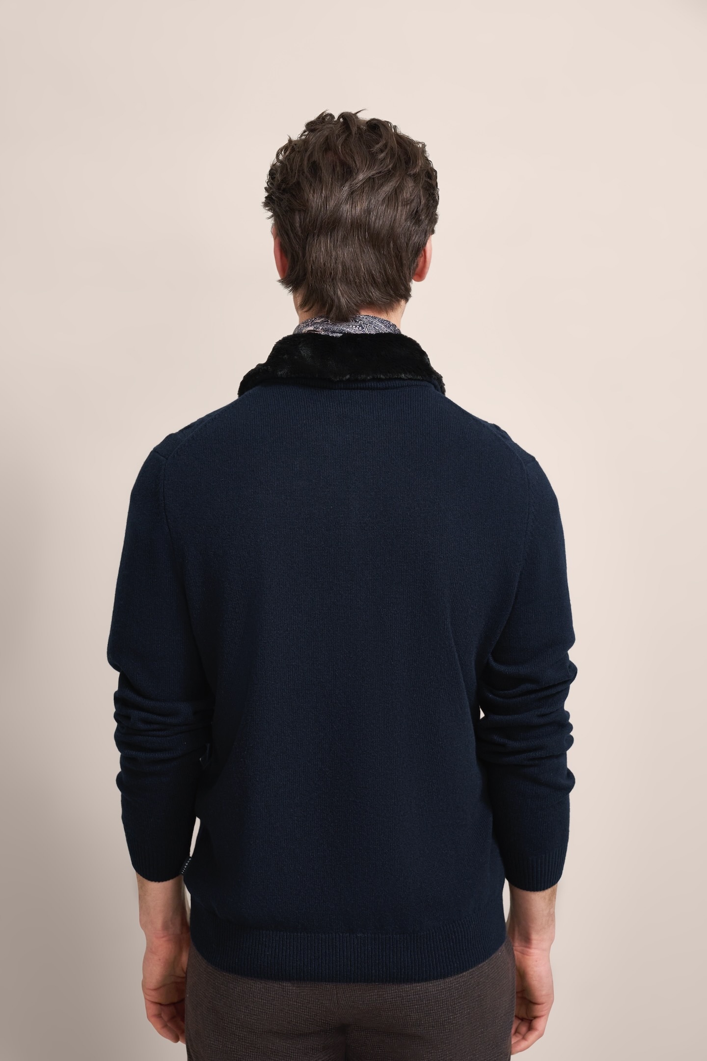 bugatti Strickjacke, mit unechtem Fellkragen