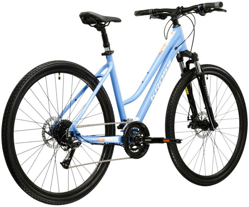 Kross Crossrad »Crossrad Damen 28" Evado 3.0 blau 16 Gänge« 16 Gang Shimano ACERA M3020 Schaltwerk Kettenschaltung