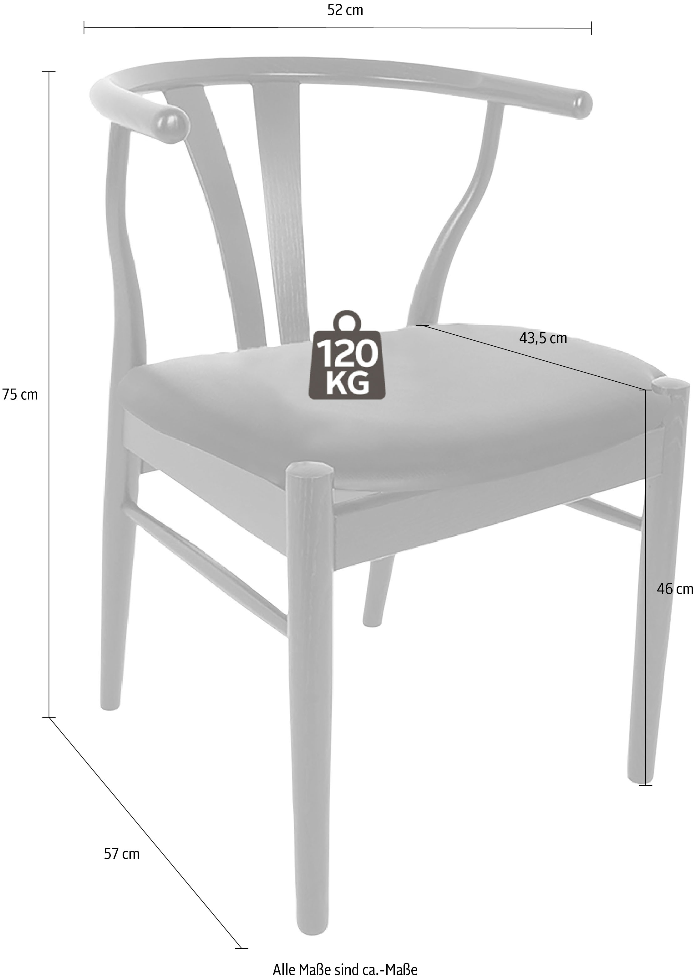 Hammel Furniture Holzstuhl »Findahl by Massivholz, Leder Hammel aus Rechnung (Set), St., mit 2 Sitz kaufen auf Mette«