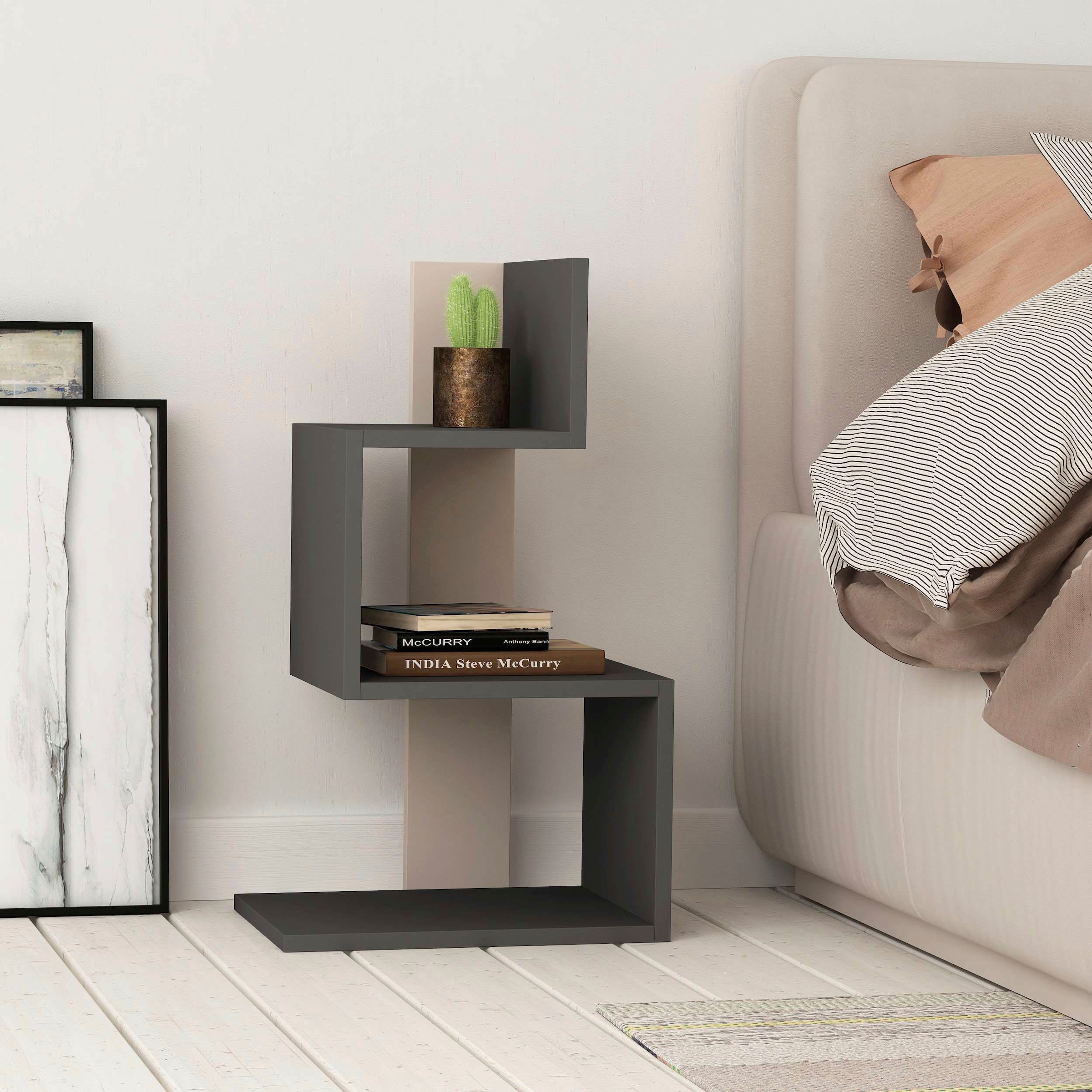 Decortie Nachttisch »ROSIE BEISTELLTISCH«, (Packung, 1 St.), Leichte Montage, Lagerung, Platzsparend
