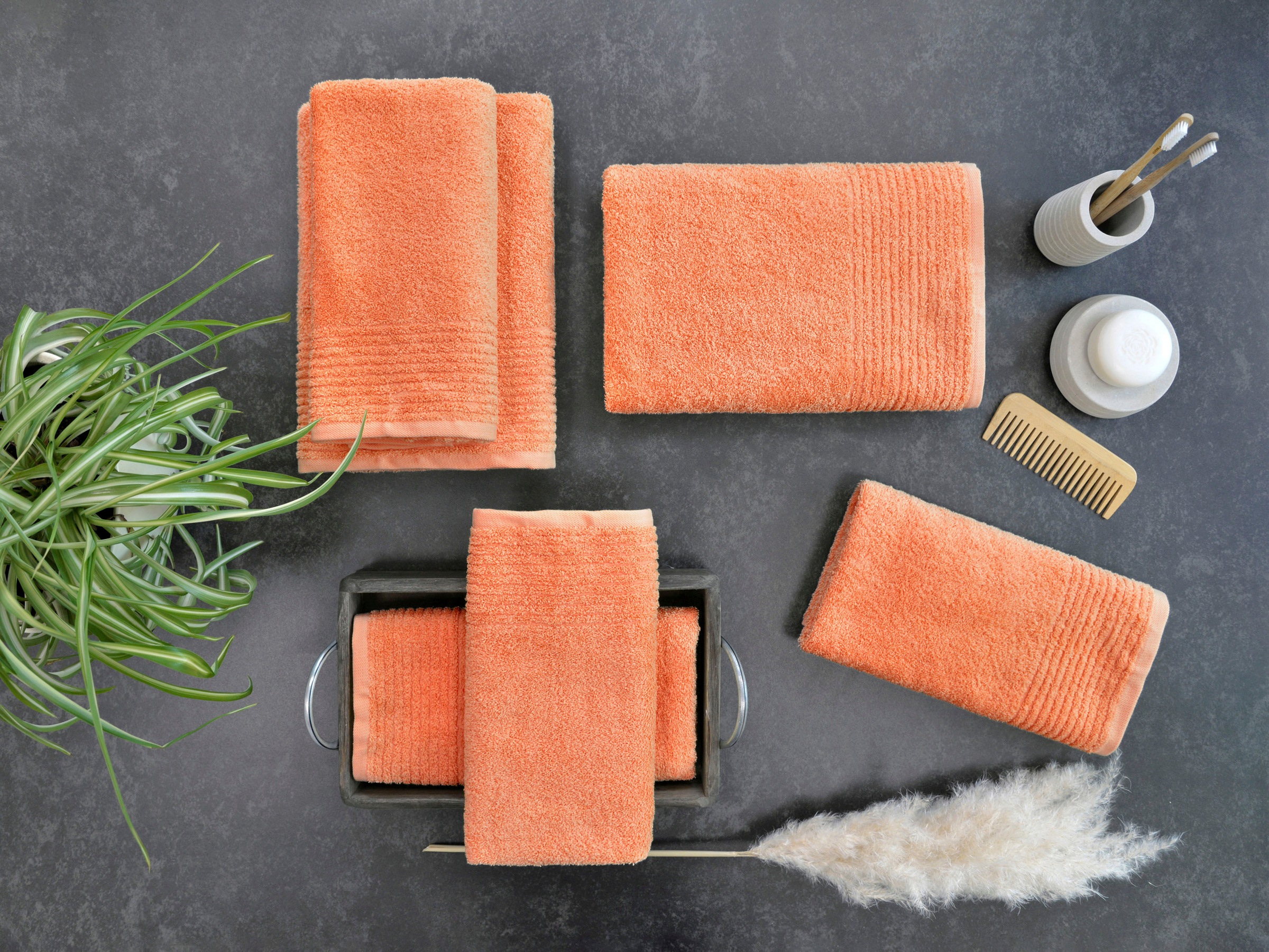 Dyckhoff Handtuch Set »Brillant«, Set, 6 tlg., Walkfrottee, mit Streifenbordüre;4 Handtücher (50x100cm), 2 Duschtücher (70x140cm)