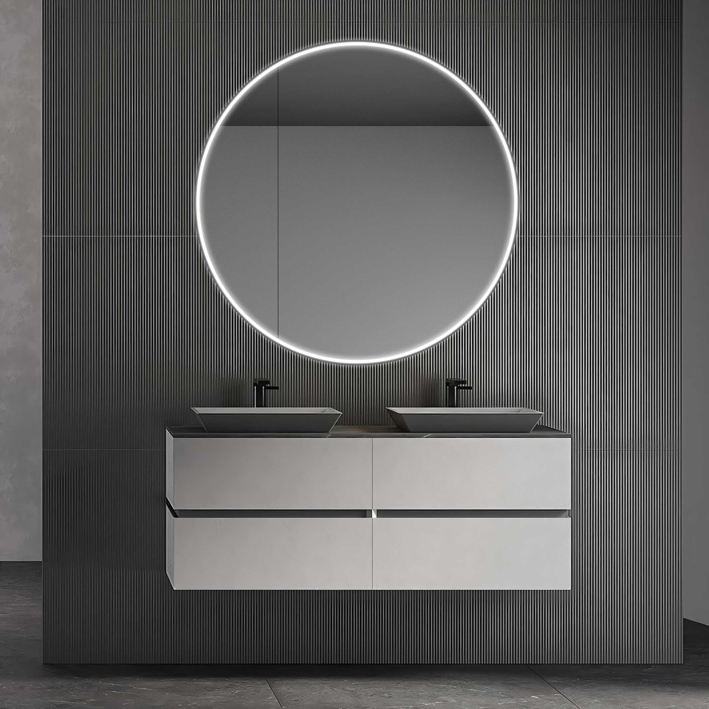 Talos Badezimmerspiegelschrank »Talos Black Nova«, austauschbare LED-Beleuchtung