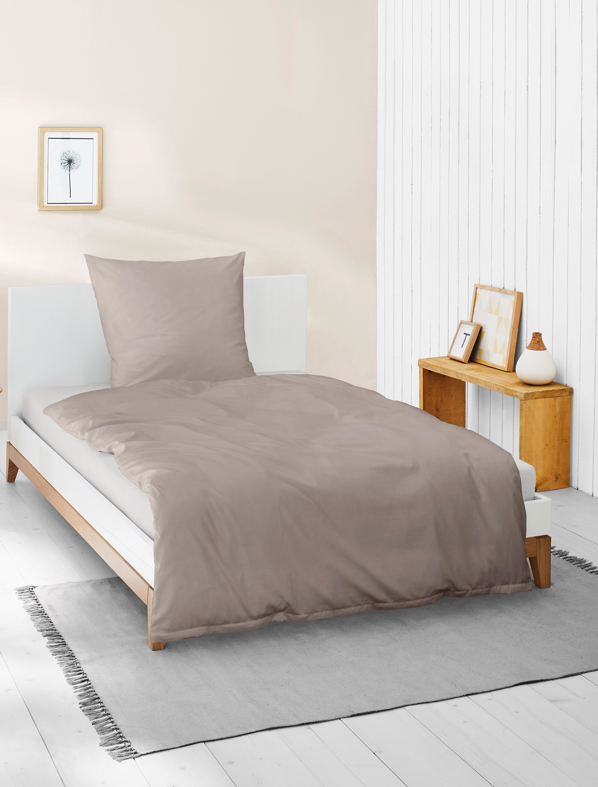 BIERBAUM Bettwäsche »Elegant uni«, Mako-Satin, 100 % Baumwolle, Uni, pflegeleicht