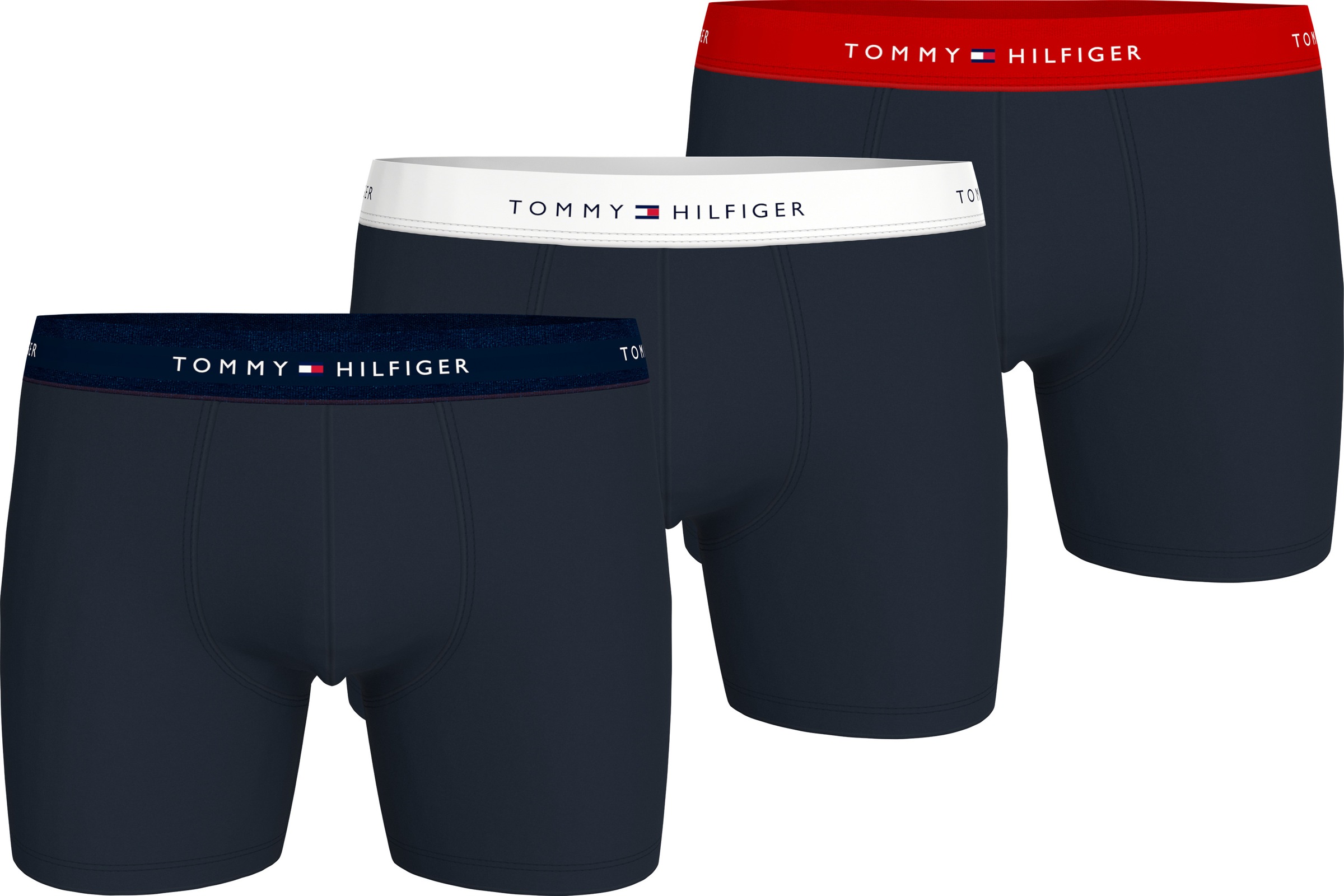 Tommy Hilfiger Underwear Boxer »TRUNK 3 PACK«, (3 St.), mit kontrastfarbenem Logobund