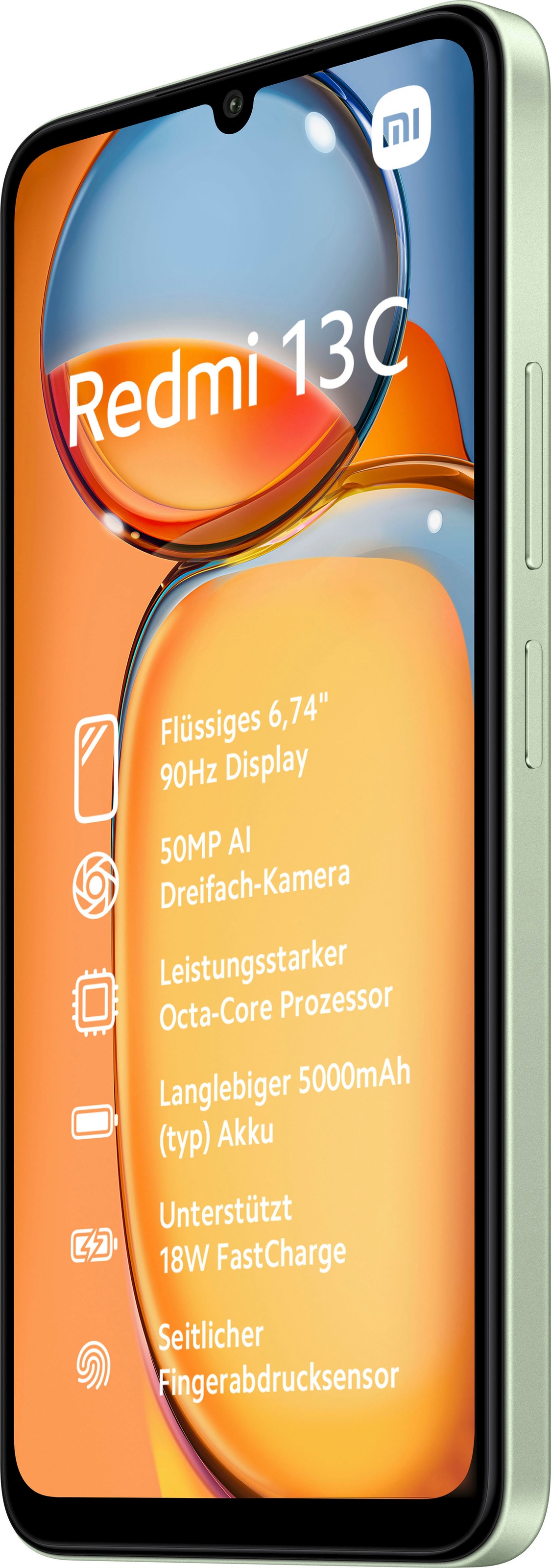 4. Bild von Xiaomi Smartphone »Redmi 13C 4GB+128GB«, Hellgrün, 17,1 cm/6,74 Zoll, 50 MP Kamera