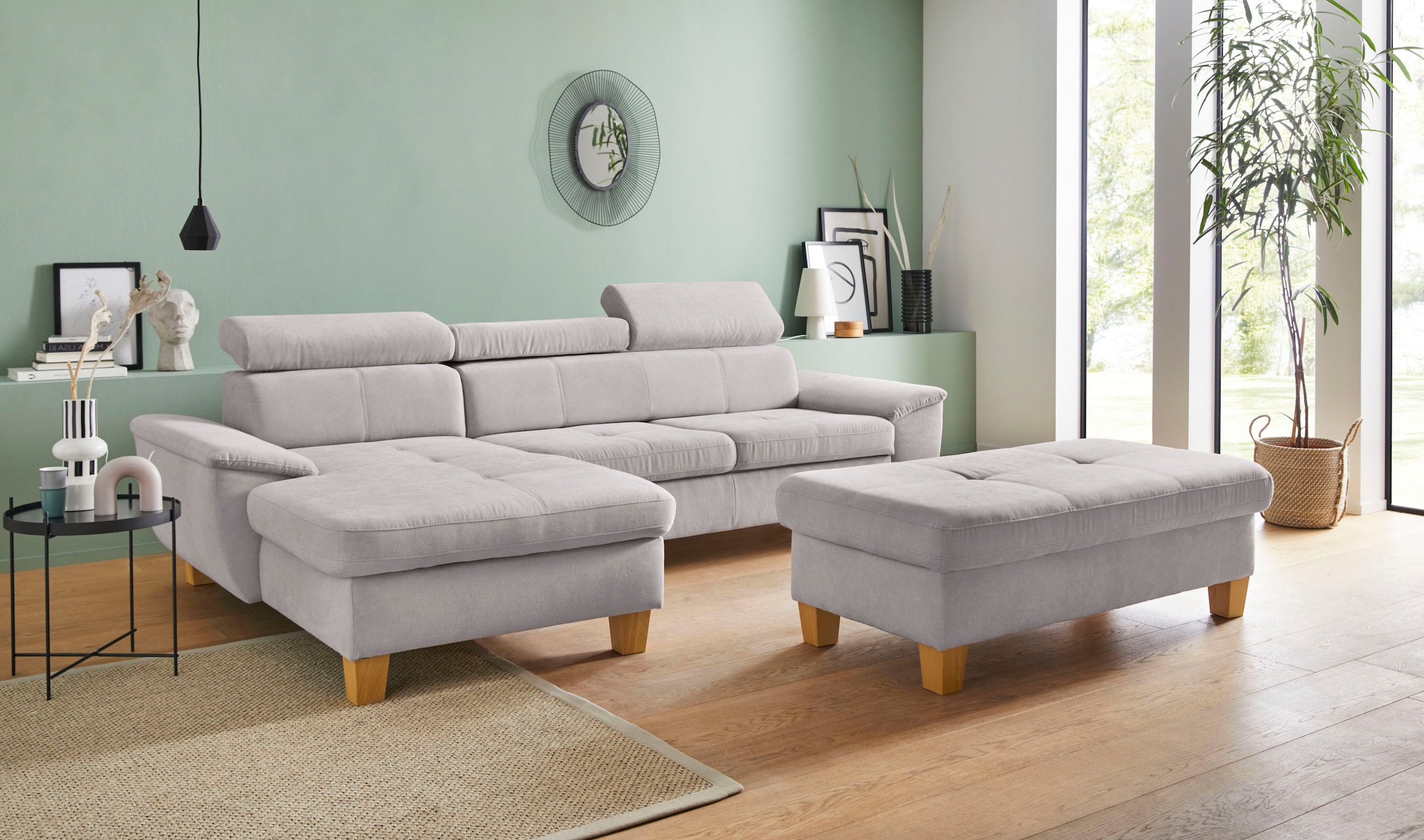 exxpo - sofa fashion Ecksofa »Enya, aufwendige Detailverarbeitung, hoher Sitzkomfort, bequem, L-Form«, inkl. Kopfteilverstellung, wahlweise mit Bettfunktion und Bettkasten