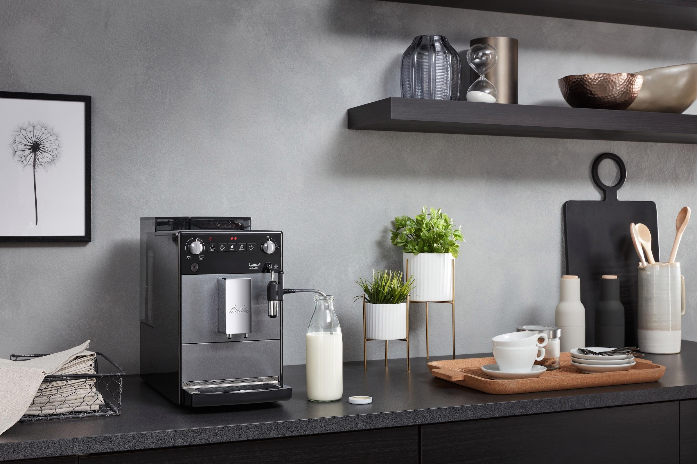 4. Bild von Melitta Kaffeevollautomat »Avanza® F270-100 Mystic Titan«, Kompakt, aber XL Wassertank & XL Bohnenbehälter, Milchschaum-System