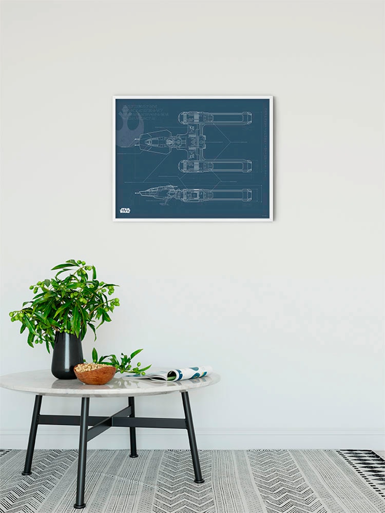 Komar Bild »Star Wars EP9 Blueprint Y-Wing« Star Wars 1 Stk. tlg. Wandbild zur Dekoration im Kinderzimmer - ohne Rahmen