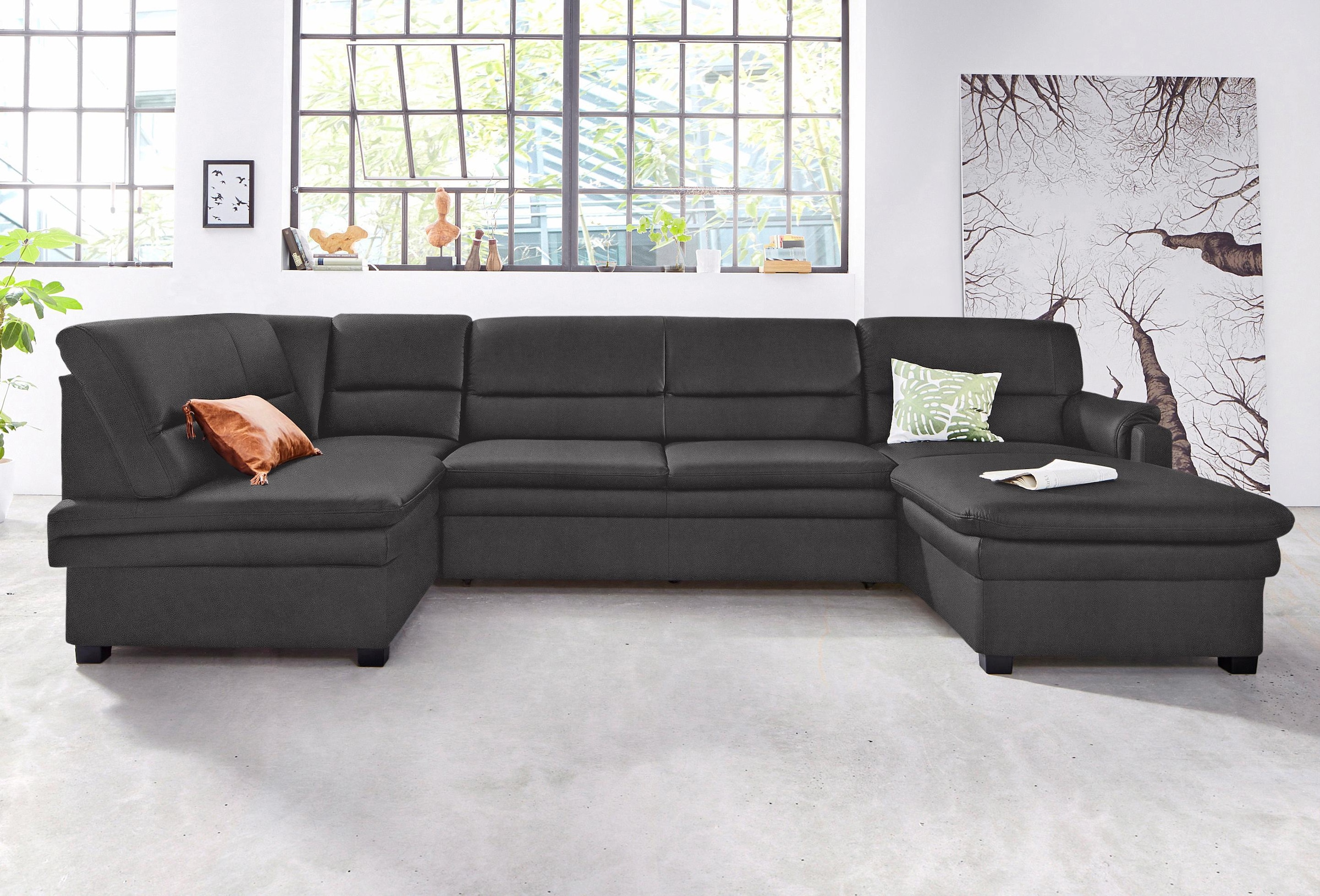 sit&more Wohnlandschaft "Pisa U-Form", mit Federkern, wahlweise mit Bettfun günstig online kaufen