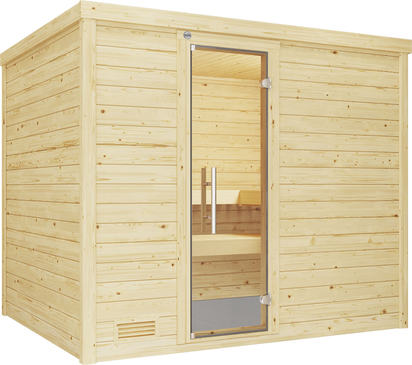 Sauna „Bergen“, (Set), 7,5 kW Bio-Ofen mit digitaler Steuerung natur