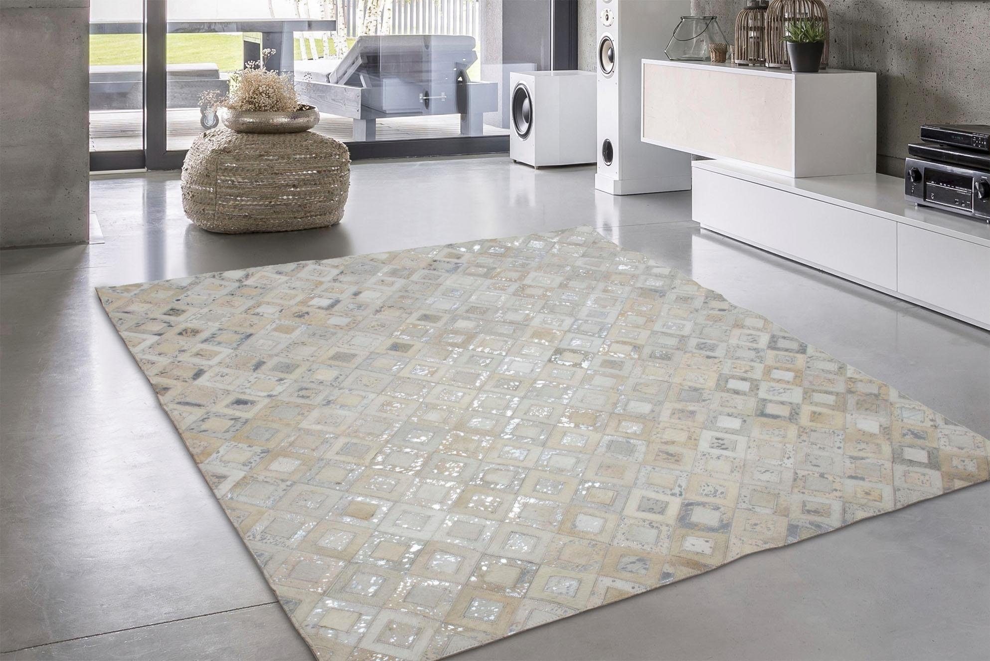 calo-deluxe Fellteppich »Scarllet 110«, rechteckig, 8 mm Höhe, echtes Rinderfell, Wohnzimmer