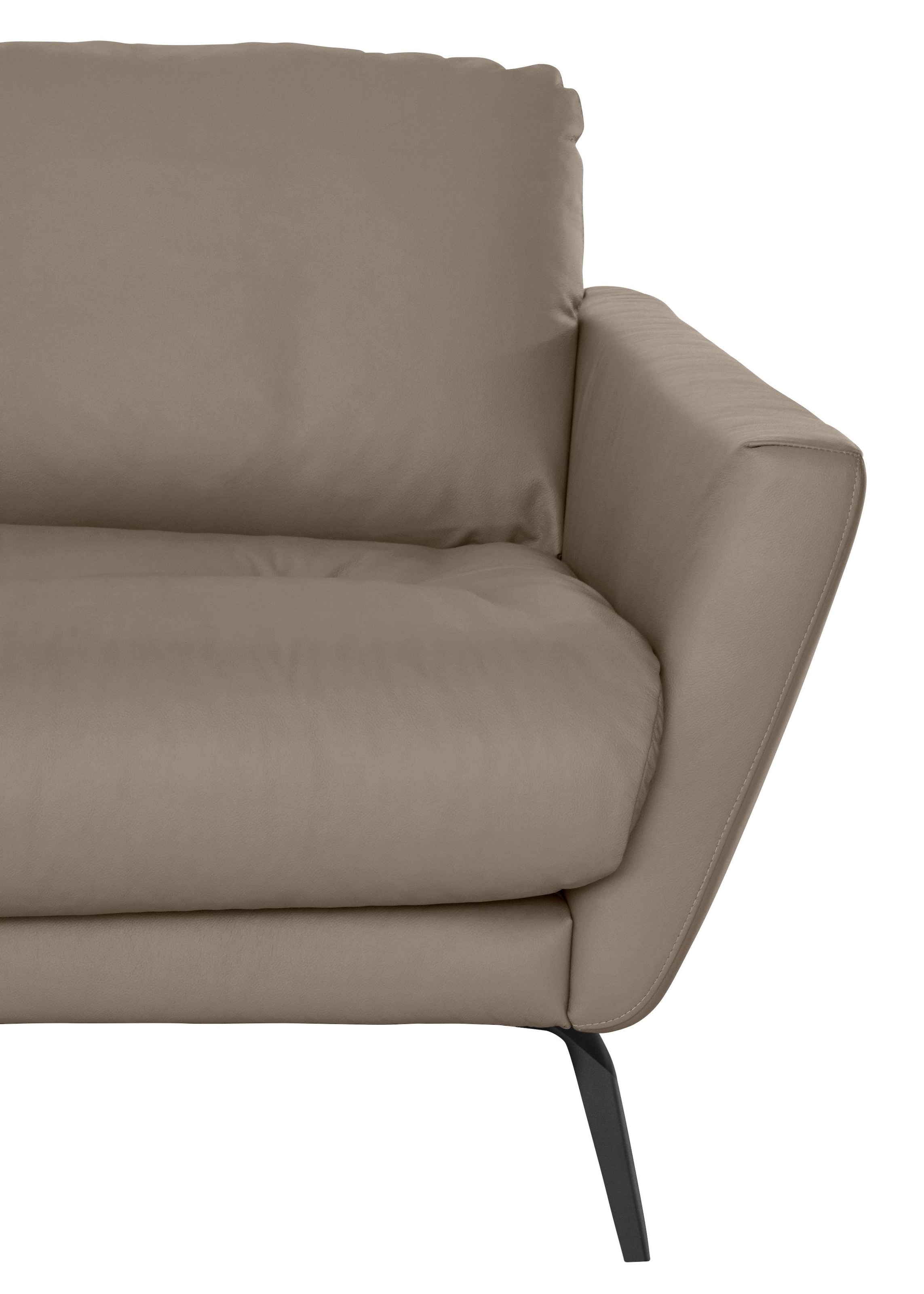 W.SCHILLIG Big-Sofa »softy«, mit dekorativer Heftung im Sitz, Füße schwarz pulverbeschichtet