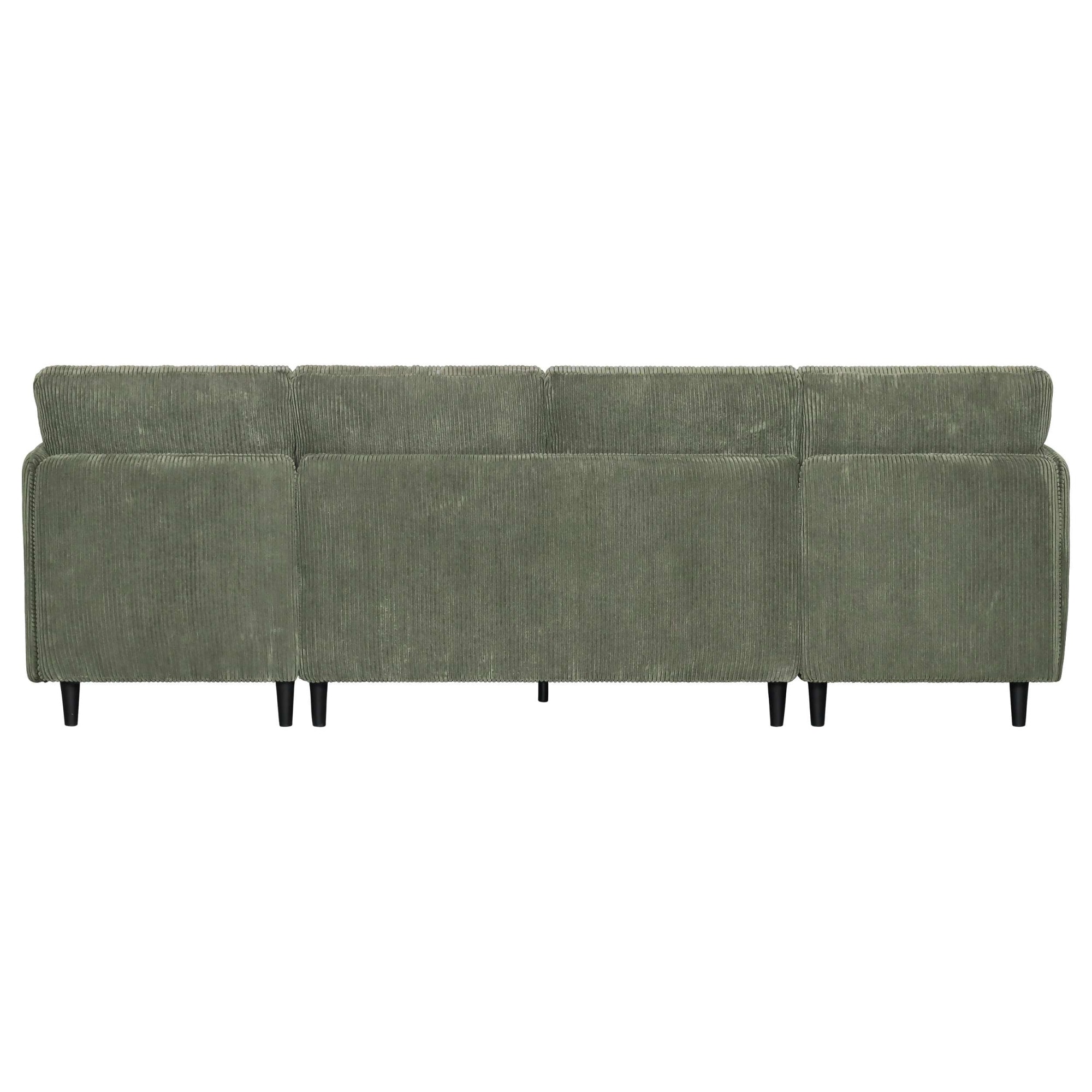 Dorel Home Wohnlandschaft »LINDHUS, Cord, Modulsofa, verschiedene Stellvarianten« Breite als U-Form (254cm) mit Verbindern fixierbar, Recamiere,Stauraum
