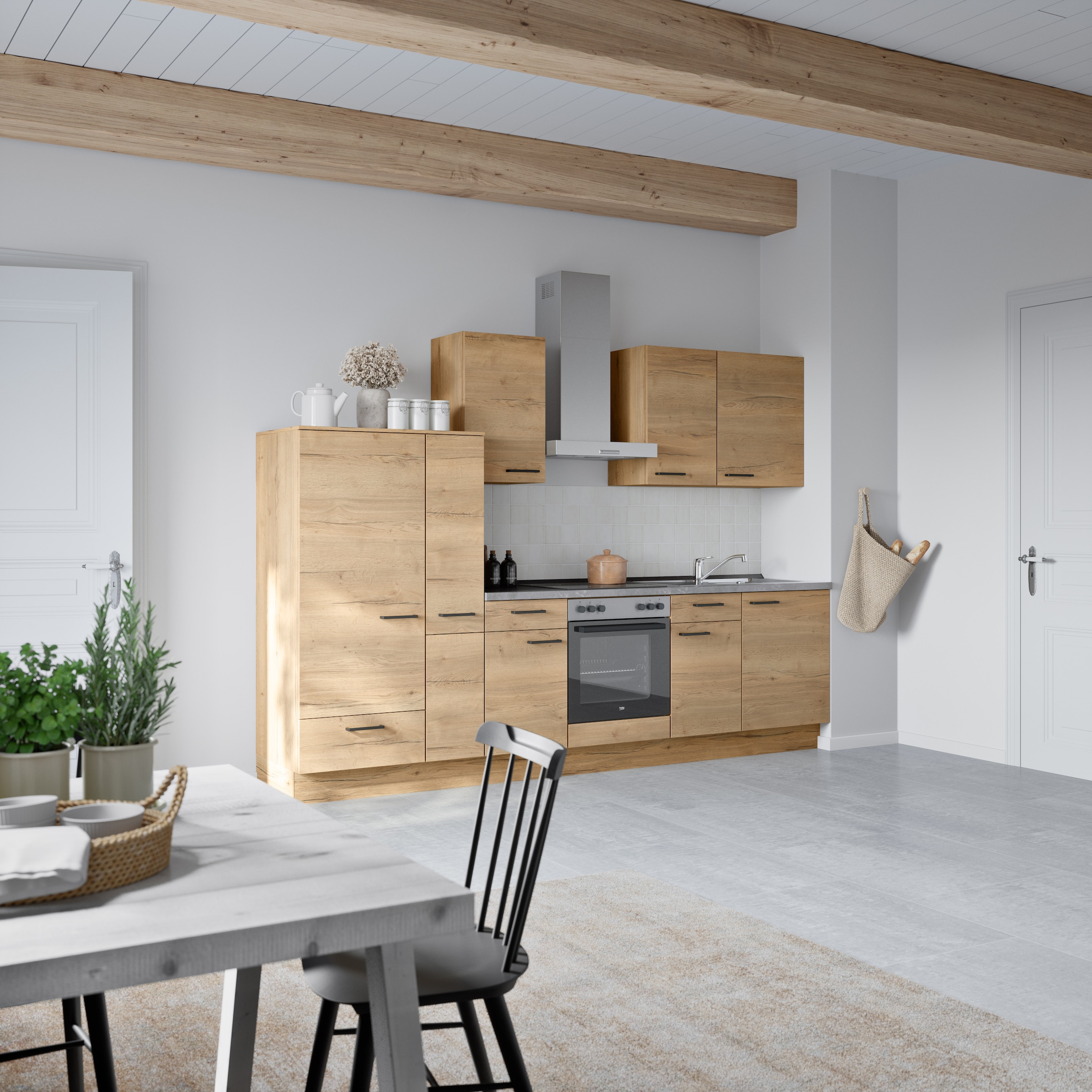 nobilia® Küchenzeile »"Structura I"«, vormontiert, Ausrichtung wählbar, Breite 300 cm, wahlw. mit E-Geräten