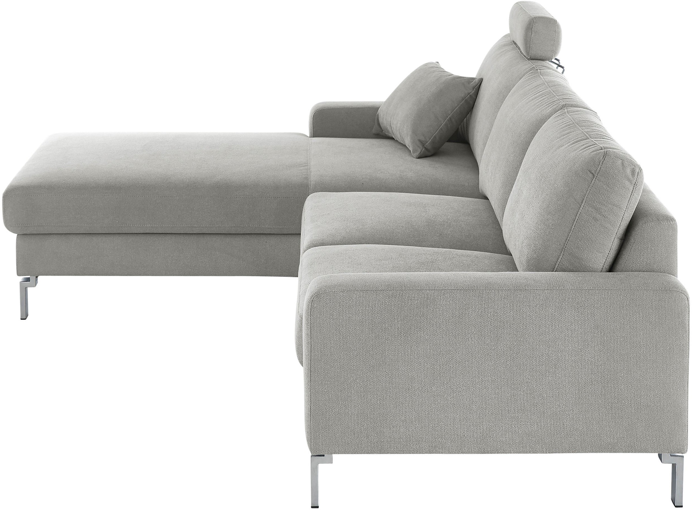 3C Candy Ecksofa »Lecce, wahlweise PUR-Schaumstoff oder Tonnentaschenfederkern«, Bett im 2,5-Sitzer, teilmotorische Schlaffunktion im Longchair, L-Form