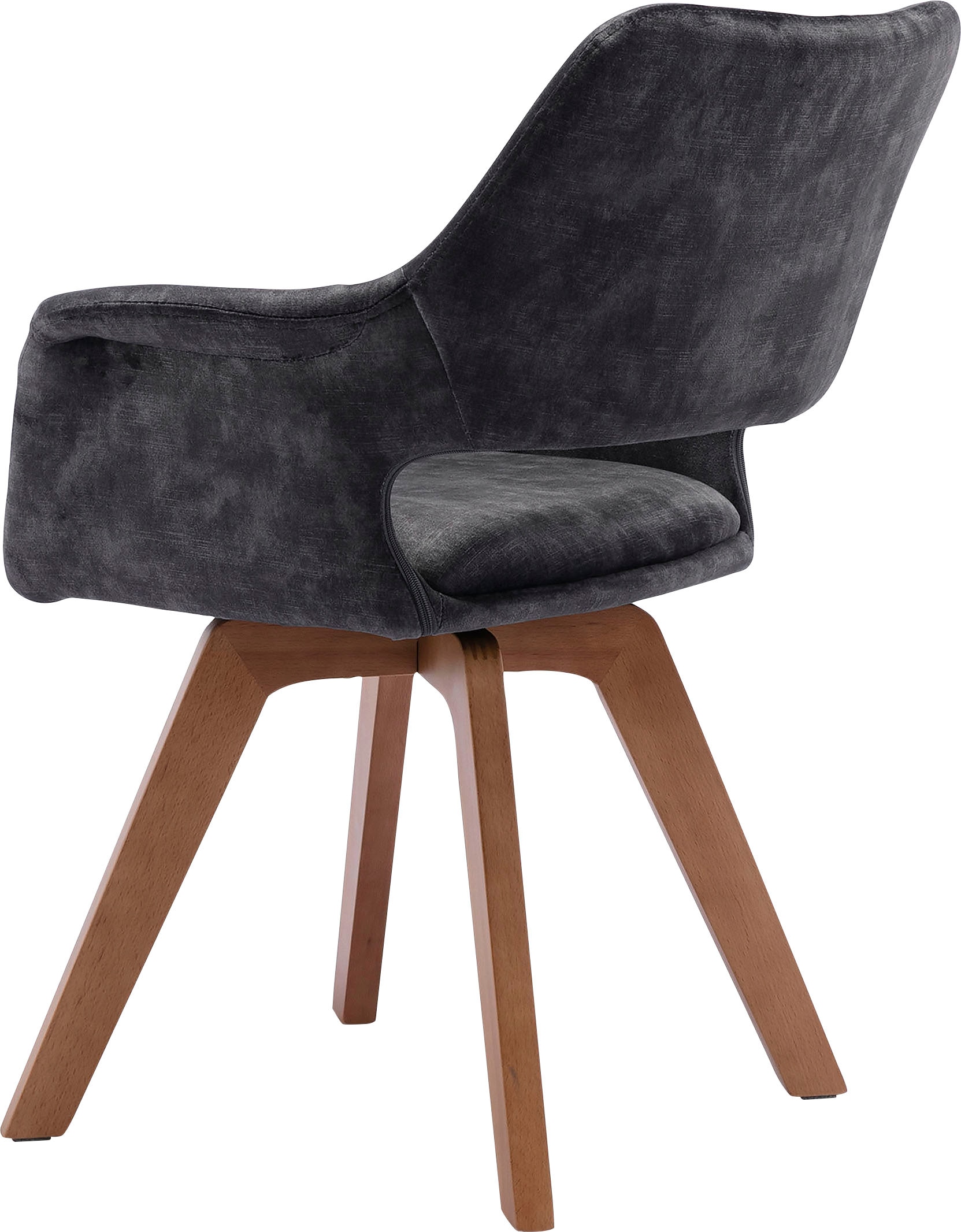 byLIVING Esszimmerstuhl »Klara«, (Set), 2 St., Samtstoff Velvet, 2er-Set, gepolstert mit hochwertigem Vintage-Samt, 360 Grad drehbar