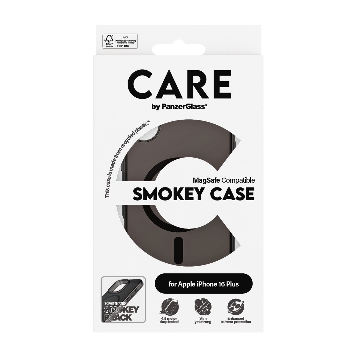 CARE by PanzerGlass Handyhülle »Smokey Case für Apple iPhone 16 Plus«, Backcover, Schutzhülle, Handyschutzhülle, Case, Schutzcase, stoßfest
