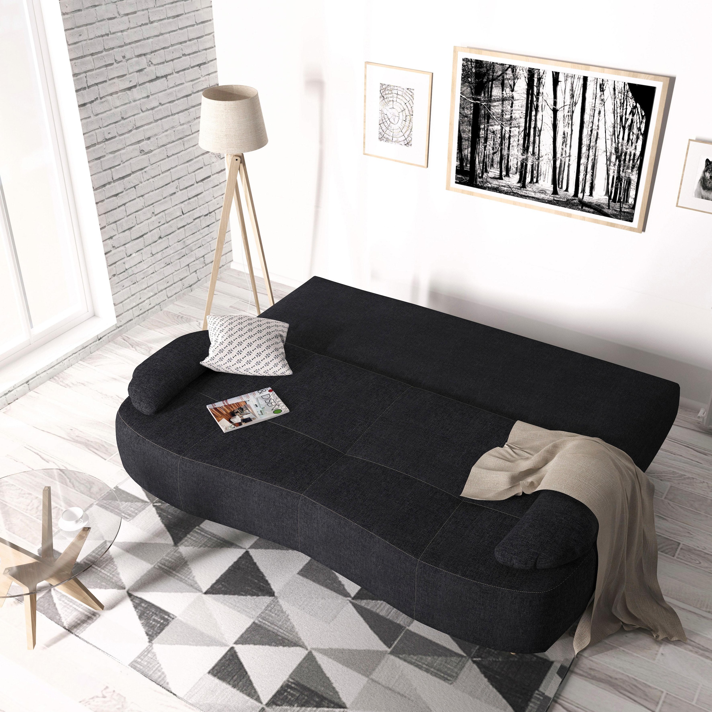 Home affaire Schlafsofa »Alina«, mit Bettfunktion und Bettkasten, Federkern, losen Kissen