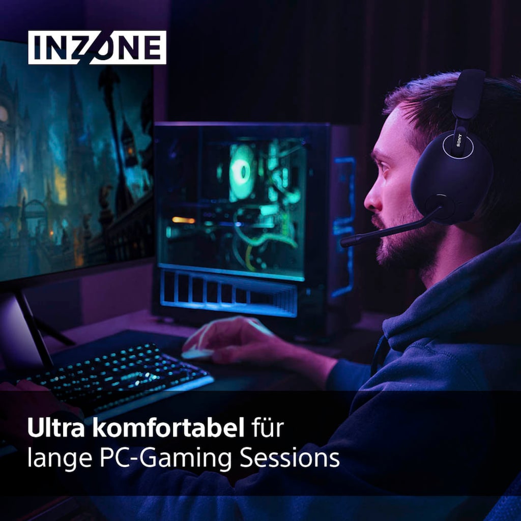 Sony Gaming-Headset »INZONE H9«, Bluetooth-Wireless, Active Noise Cancelling (ANC)-LED Ladestandsanzeige-Quick Attention Modus