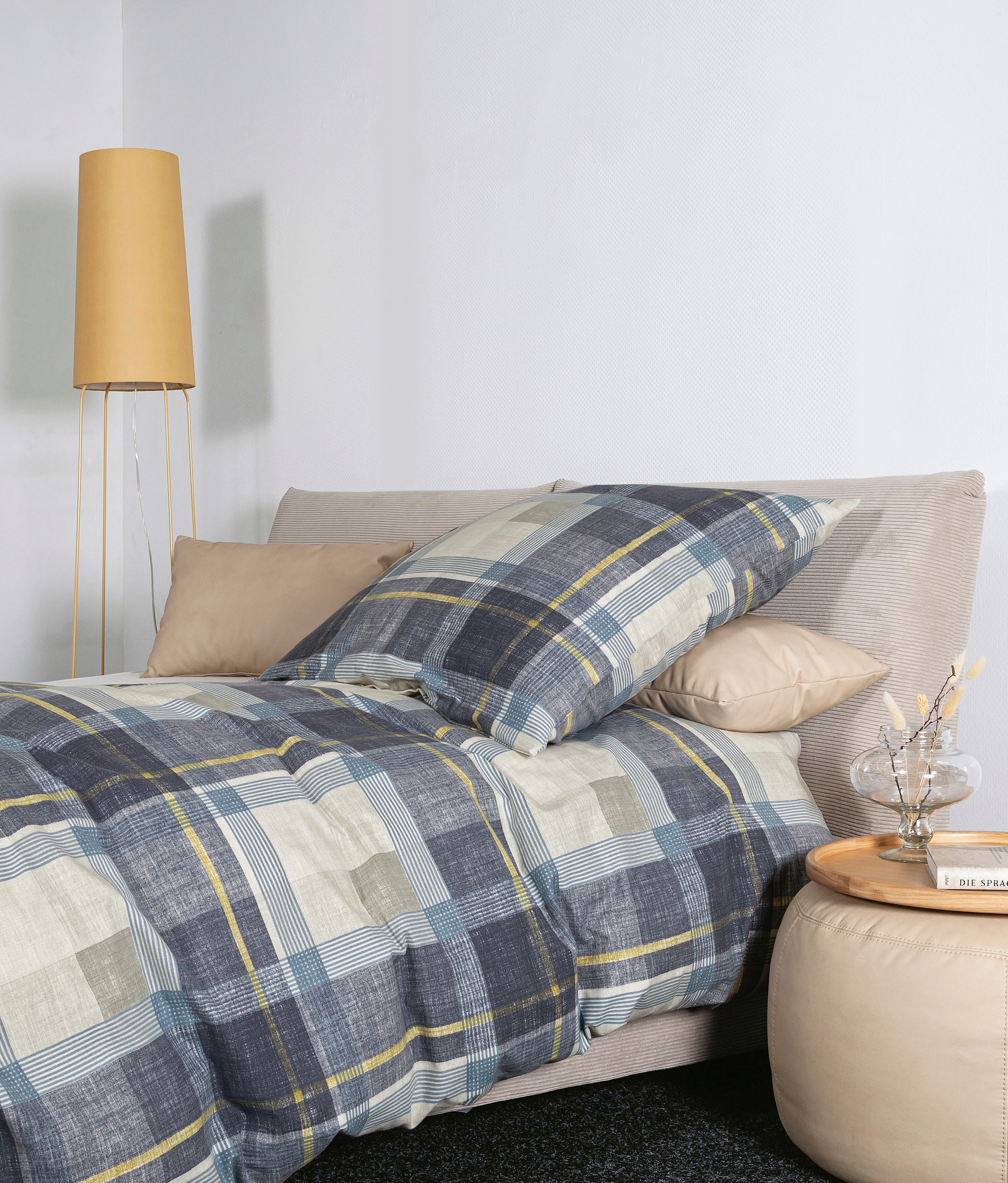 Janine Janine Feinbiber Bettwäsche DAVOS 65159 naturell mauve Größe:  155x2 günstig online kaufen