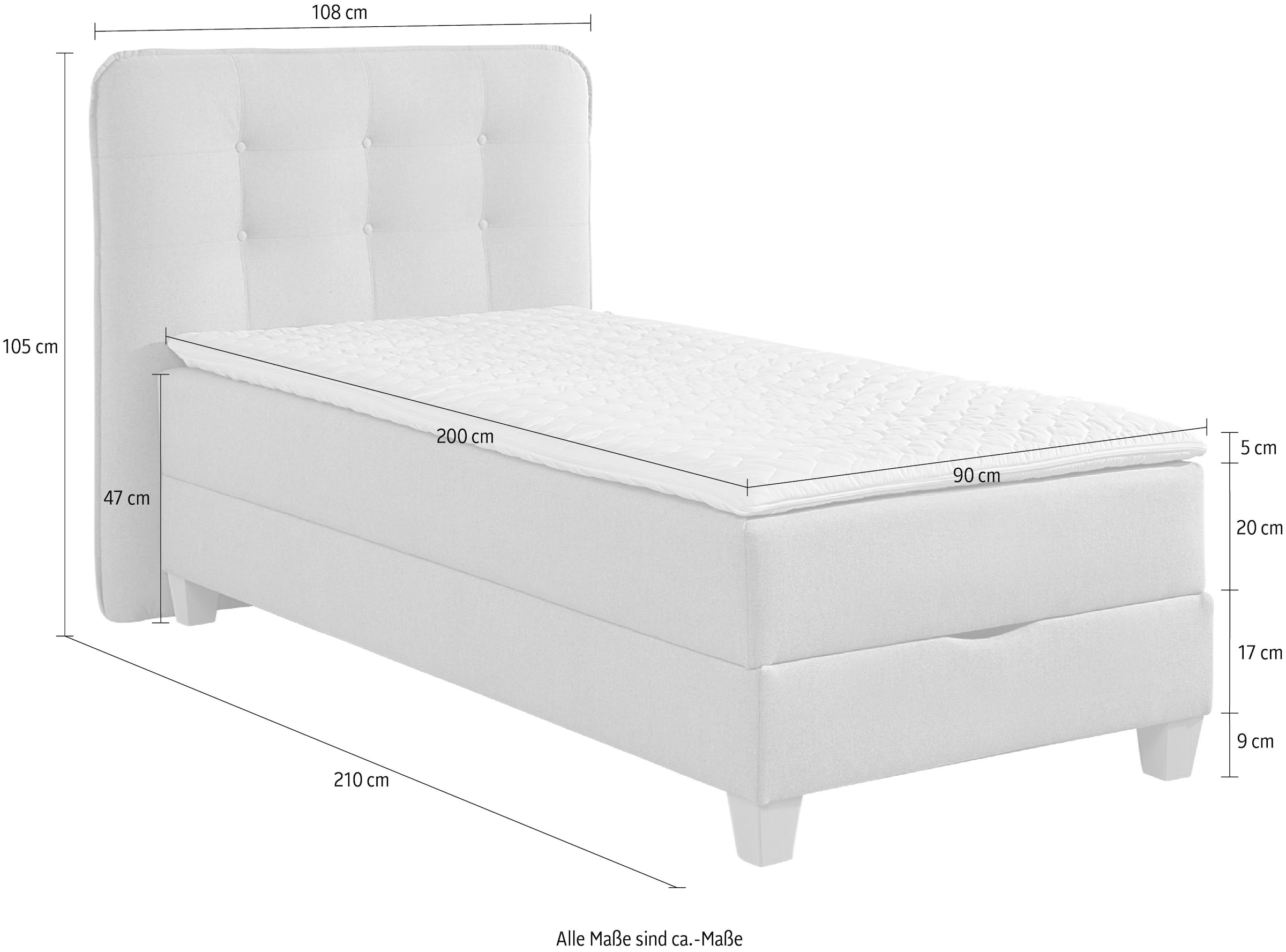 Home affaire Boxbett inklusive Kaltschaum-Topper und Bettkasten