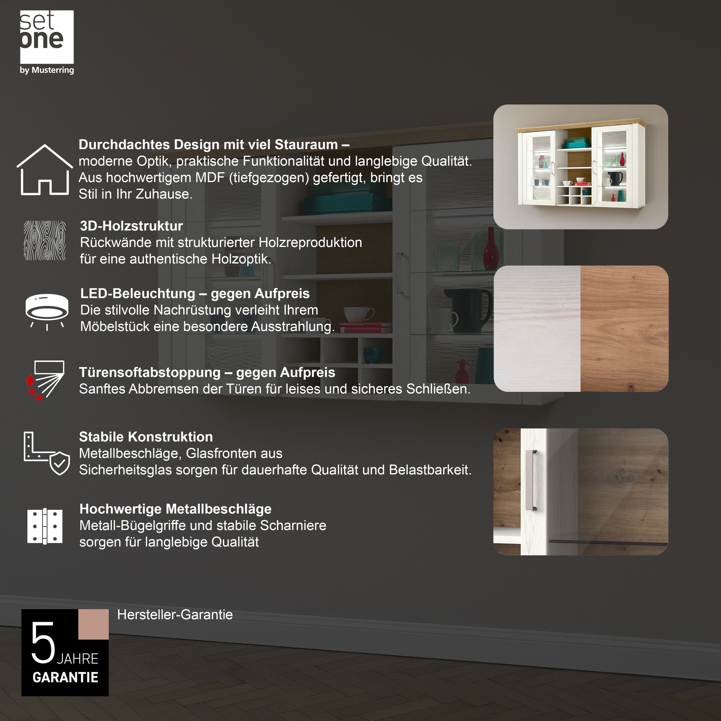 set one by Musterring Aufsatzschrank »York«, Typ 24, Glastüren und Flaschen günstig online kaufen