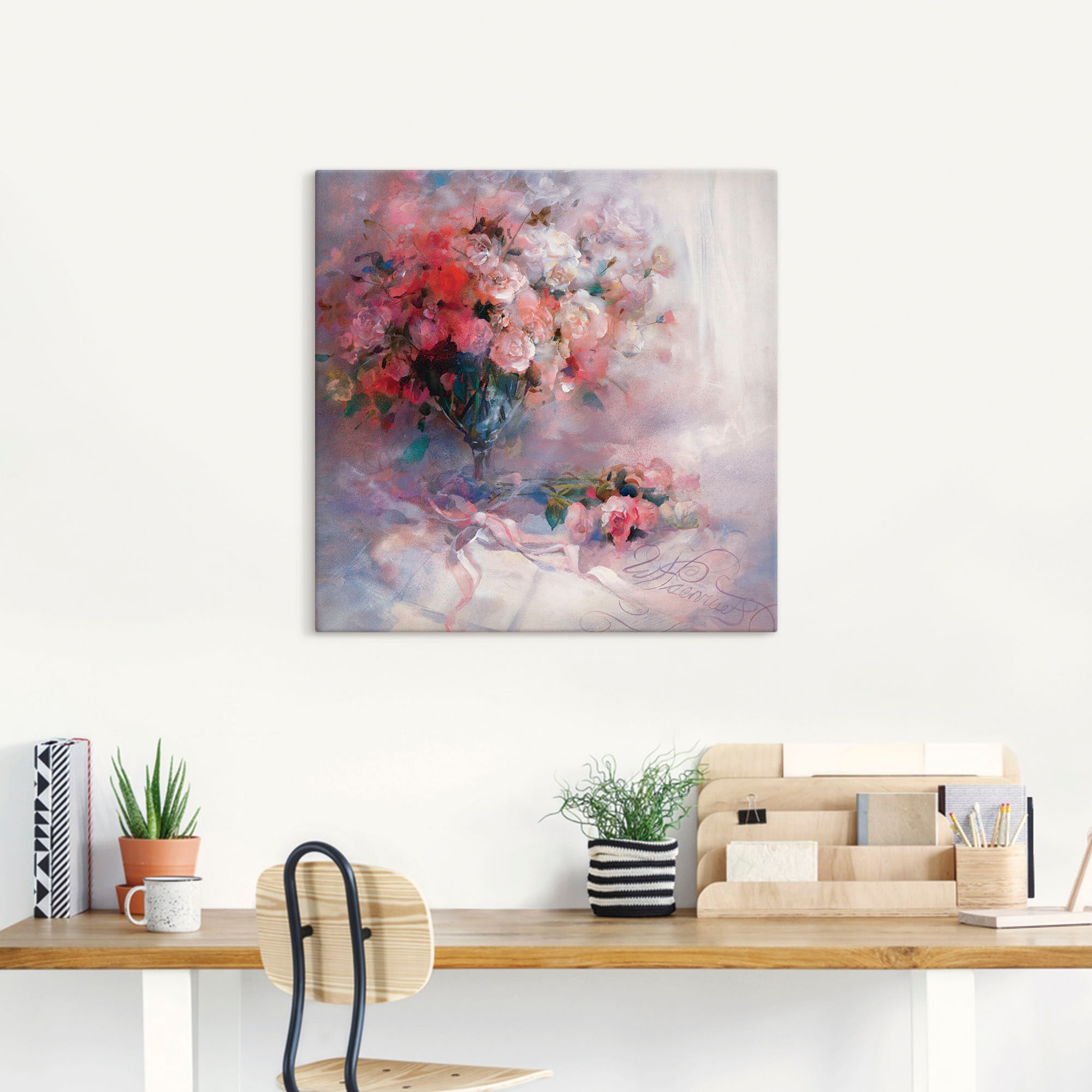 Artland Leinwandbild »Rosenstrauß«, Blumen, (1 St.), auf Keilrahmen gespannt