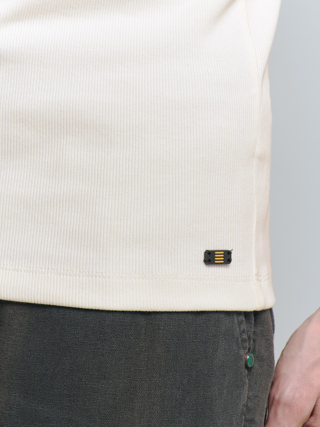 NO EXCESS T-Shirt »No Excess Geripptes Unterhemd«