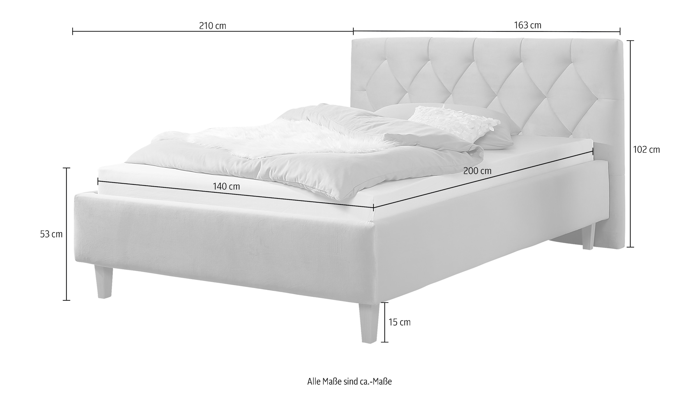 8. Bild von Guido Maria Kretschmer Home&Living Polsterbett »Sunley 100«, Kreuzsteppung, Kopfteilhöhe 102 cm, ohne oder mit Matratze/Lattenrost