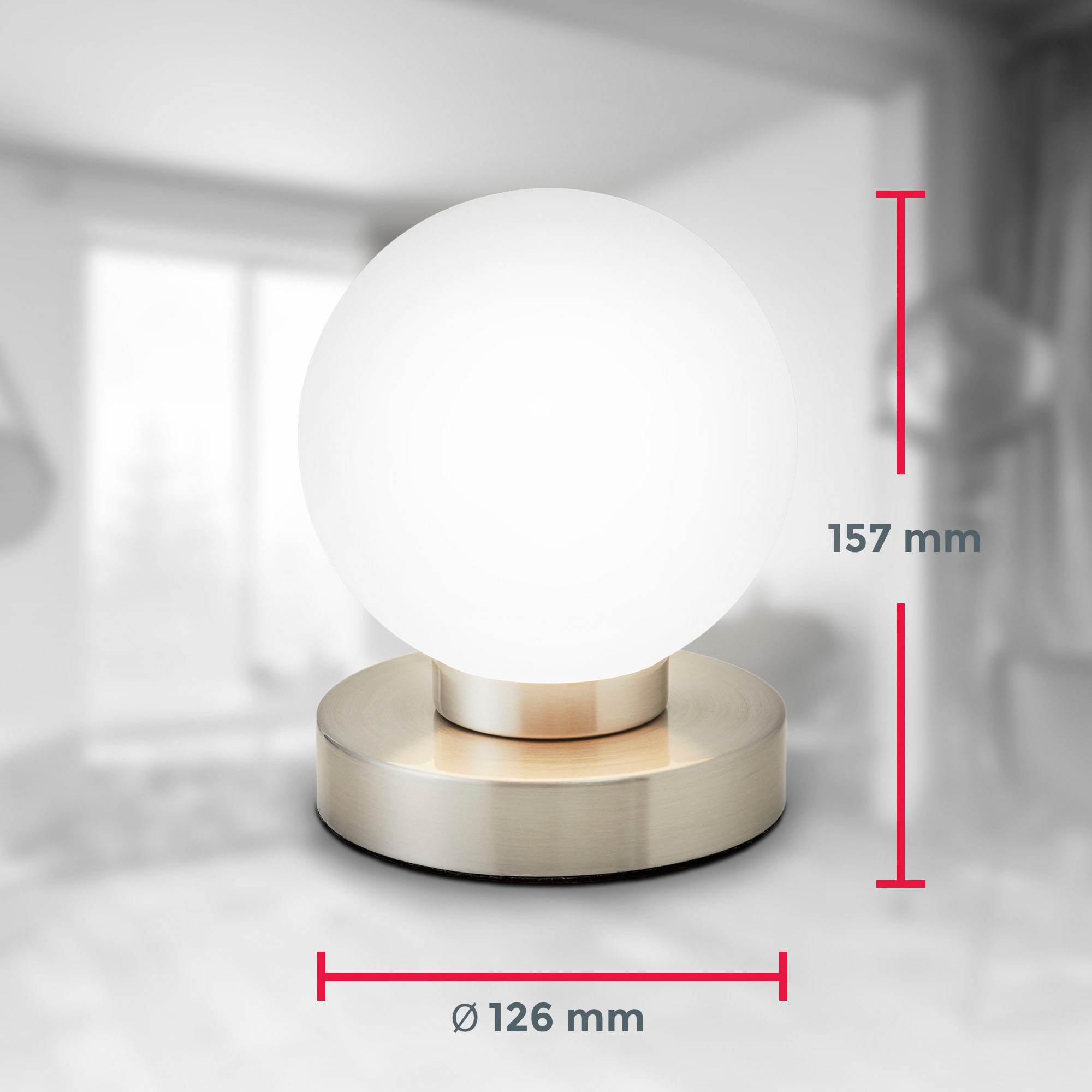 B.K.Licht Tischleuchte »BK_TL1087 Tischlampe, Nachttischlampe mit Berührungssensor, Dimmbar«, 1 flammig, Leuchtmittel E14 | ohne Leuchtmittel, Touchfunktion, Stufen-dimmer, E14, ohne Leuchtmittel (max. 40W)