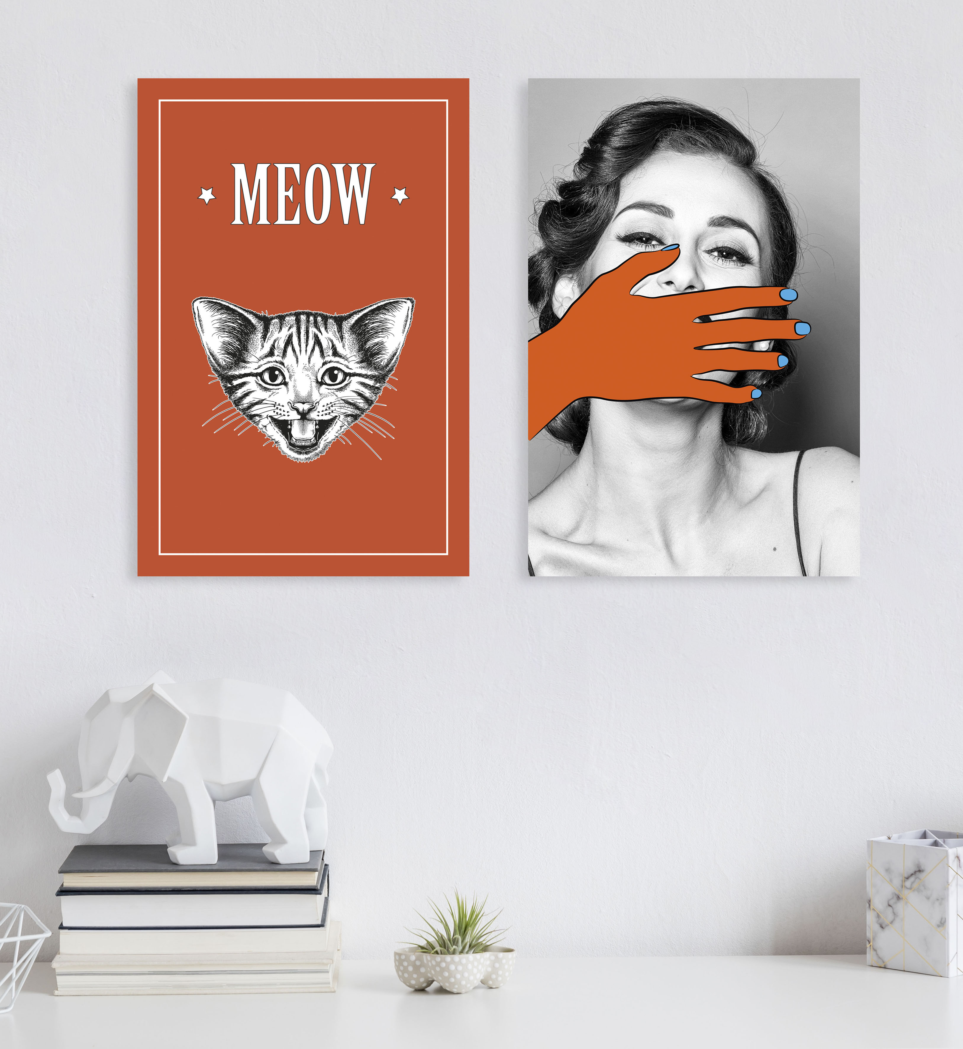 queence Leinwandbild »Katze MEOW« Katze   Katzen   Katzenbilder   Kunst   M günstig online kaufen