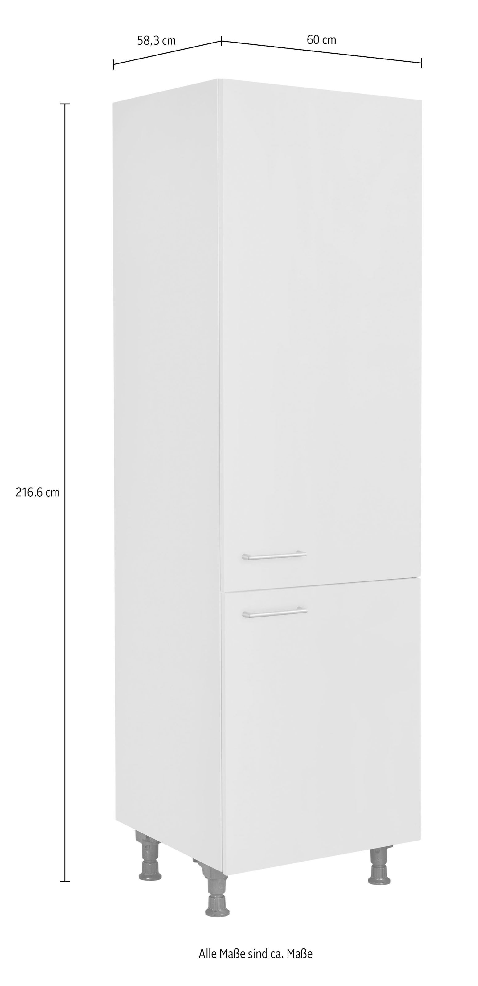 nobilia® Kühlumbauschrank »"Laser", mit zwei Türen und zusätzlichem Einlegeboden,« vormontiert, Ausrichtung wählbar, Breite/Höhe: 60/216,6 cm