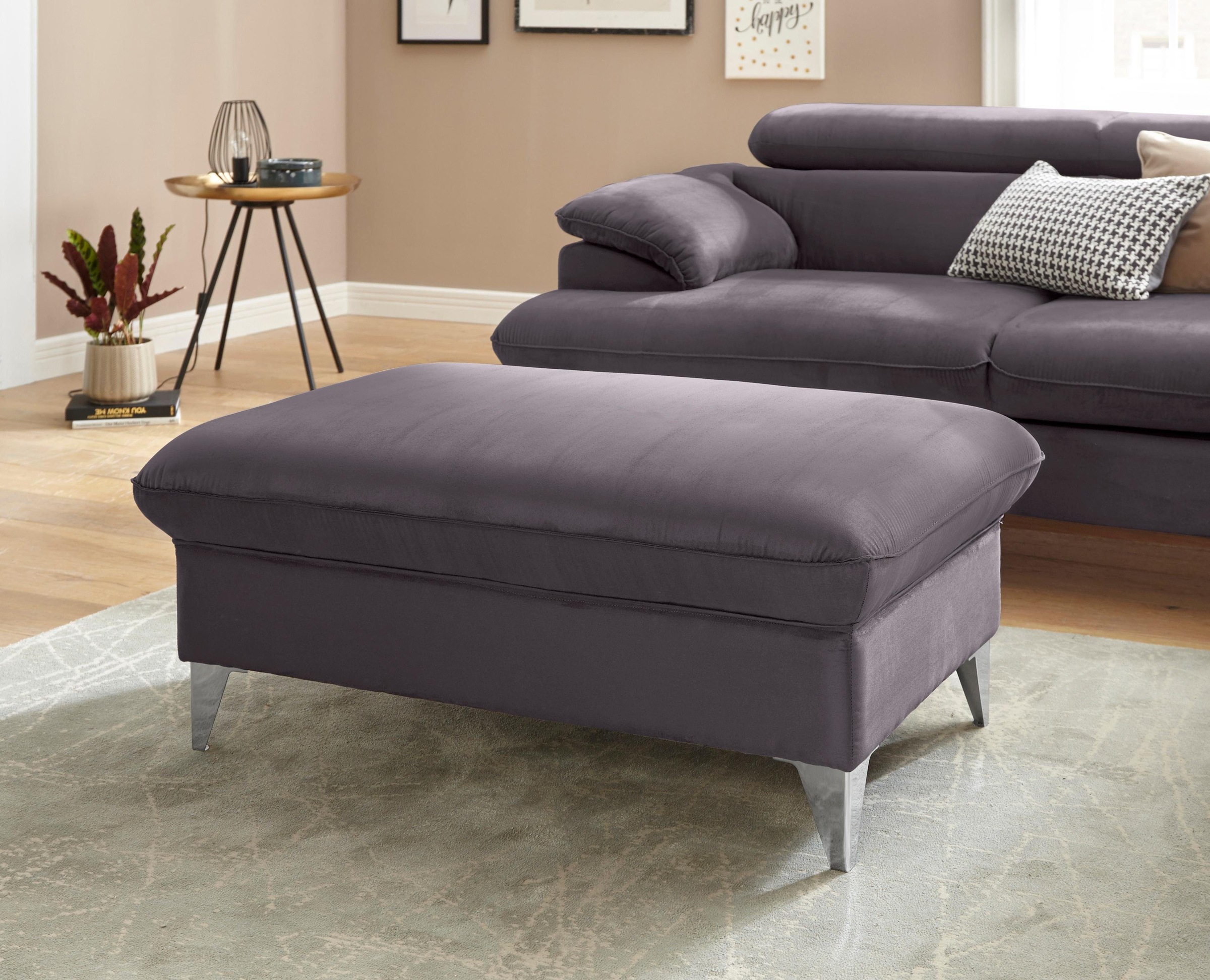 COTTA Polstergarnitur »Caluso L-Form«, Set bestehend aus: Ecksofa mit Kopfteilverstellung & Hocker