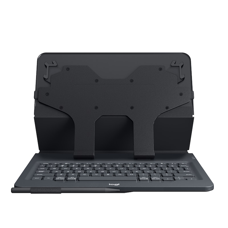 LOGITECH iPad-Tastatur »Universal Folio with integrated keyboard for 9-10" tablets - CH« () grau Robust