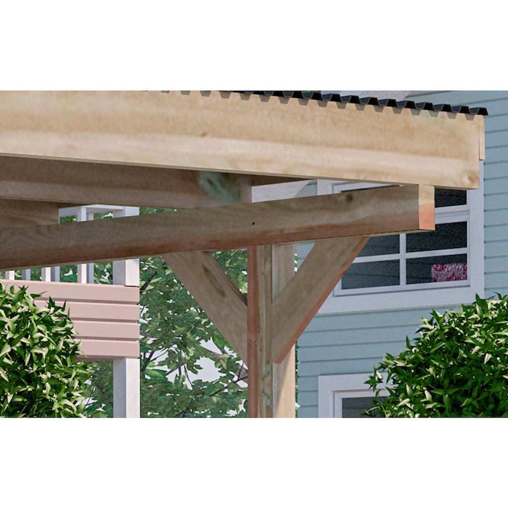 weka Doppelcarport »616 A«, Holz, 453 cm, braun, mit Rundbogen