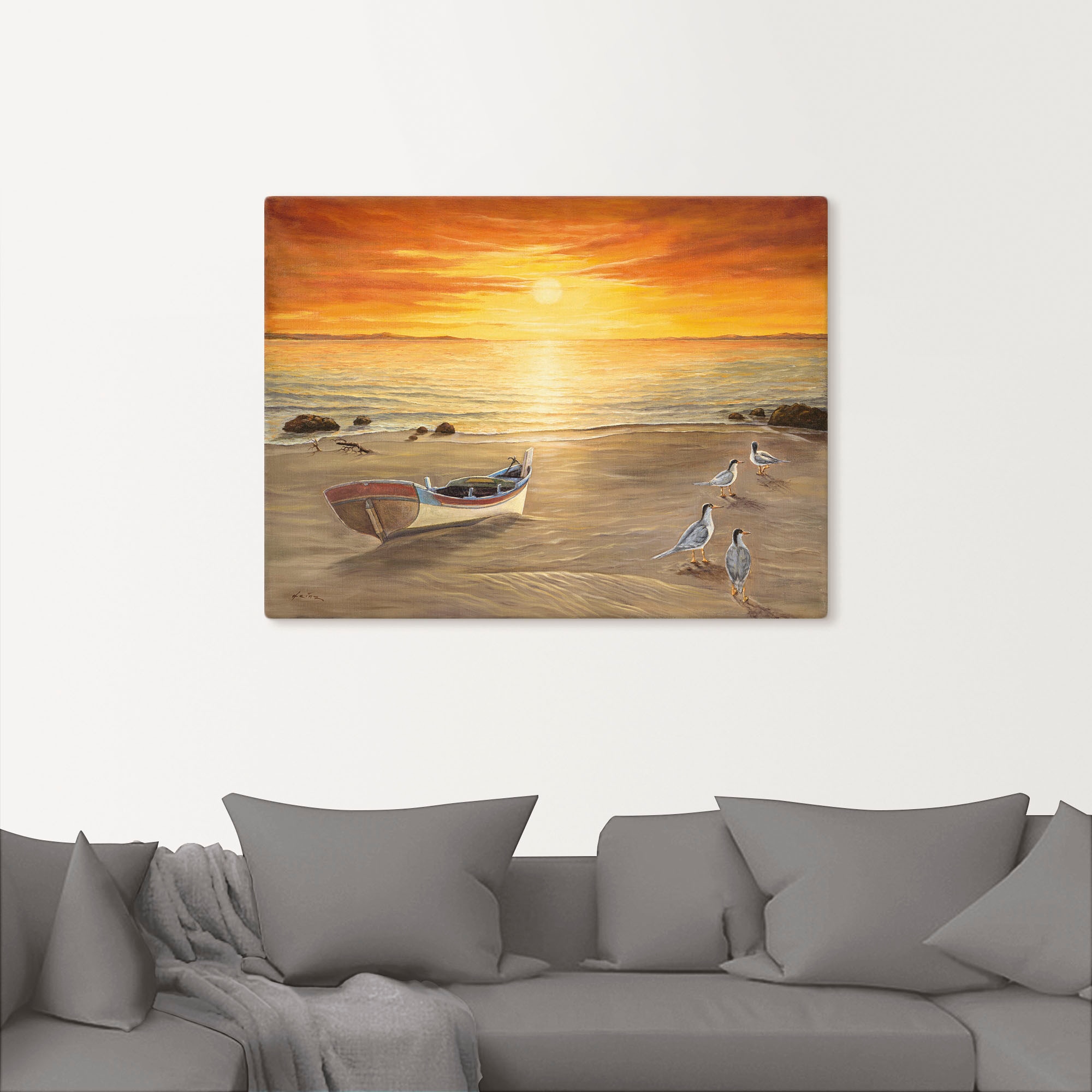 Artland Wandbild »Möwen«, Sonnenaufgang & -untergang, (1 St.), als Alubild, Outdoorbild, Leinwandbild, Poster in verschied. Größen